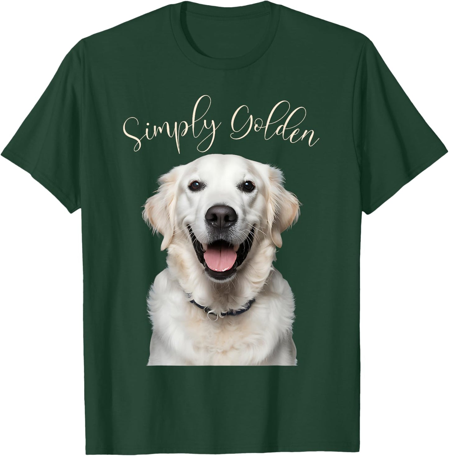 White English Cream Golden Retriever Cute 'Simply Golden' T-Shirt - T-Shirt | Forest