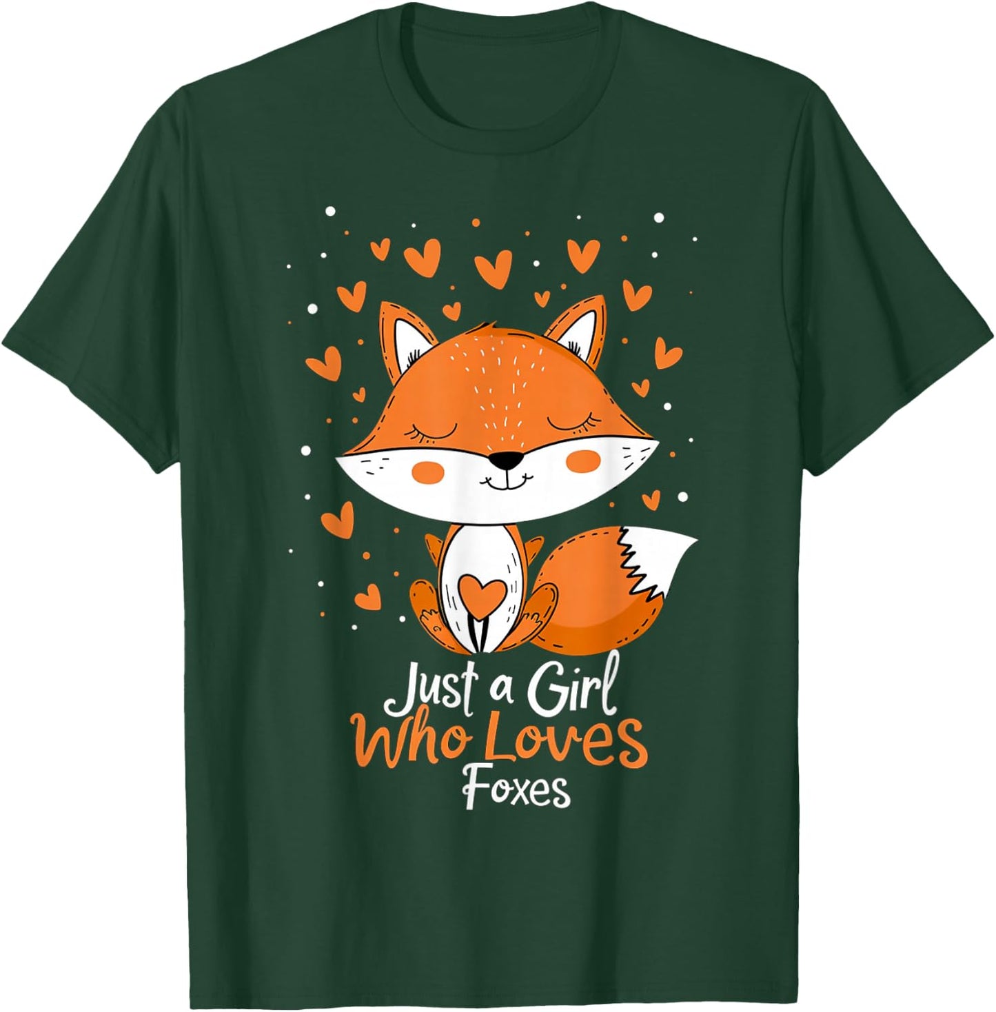 Just a Girl Who Loves Foxes girls women kids Cute Fox Gifts T-Shirt - T-Shirt | Forest