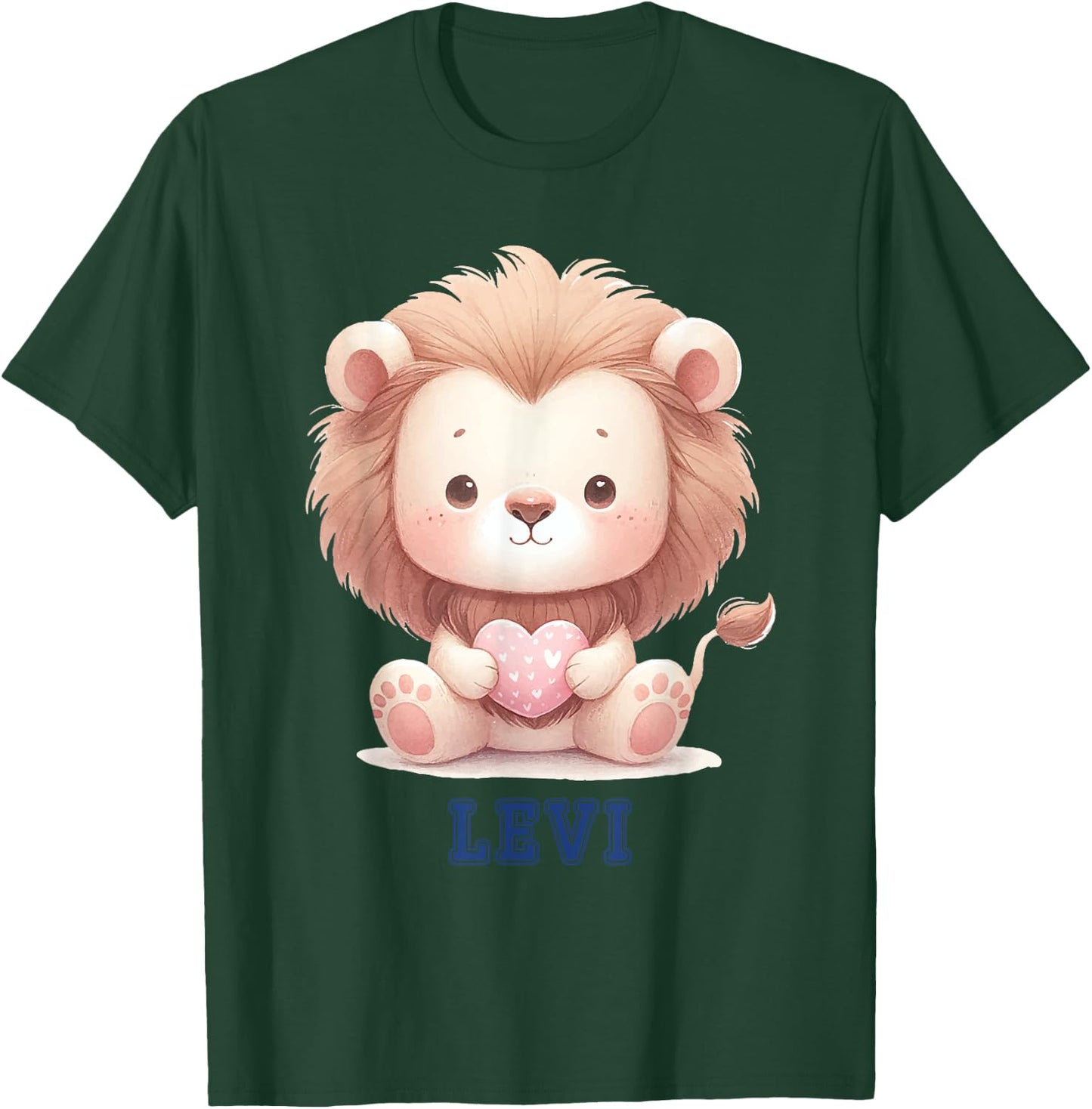 Levi Baby Lion Baby Boy Name T-Shirt - T-Shirt | Forest