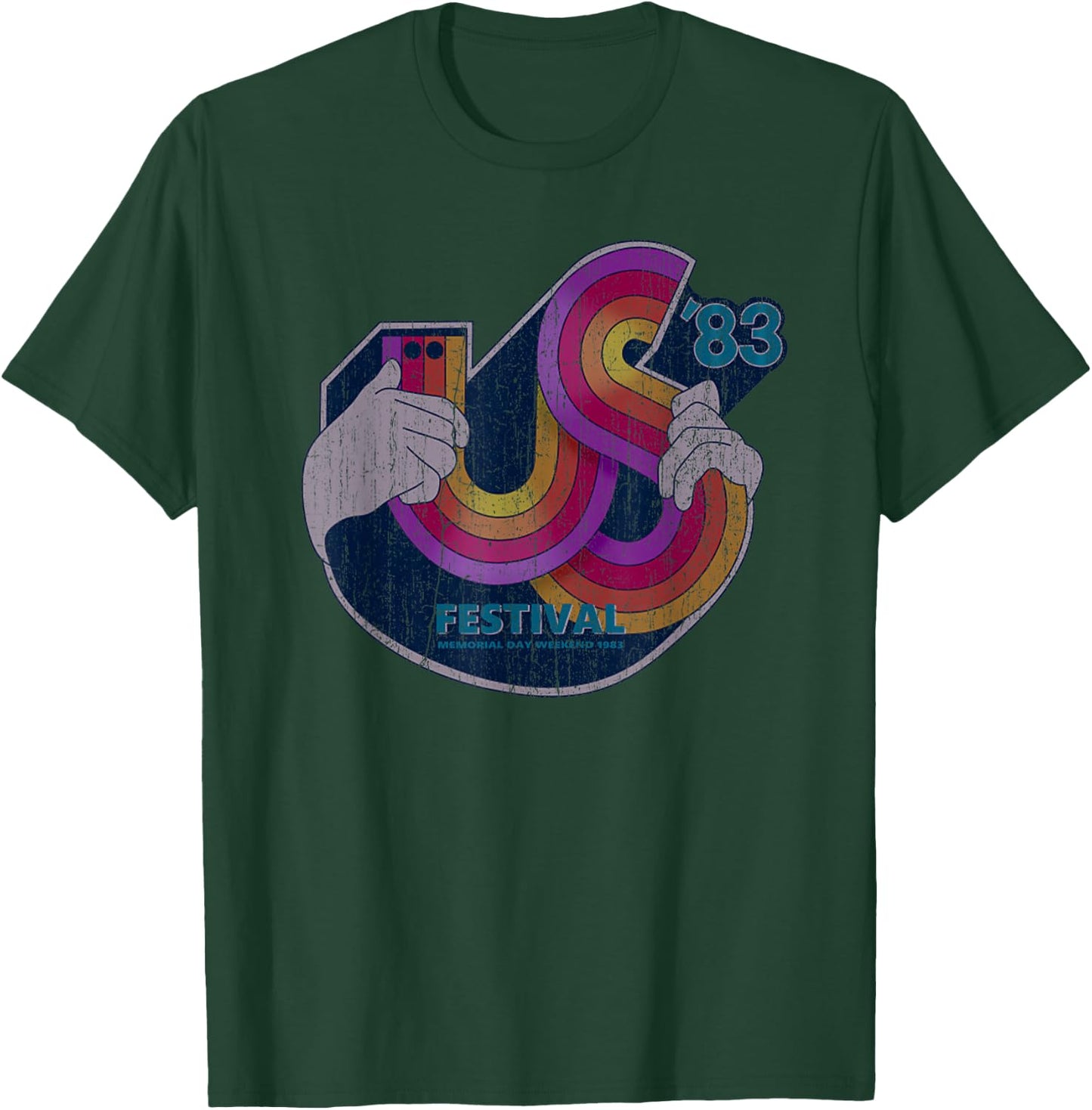 Retro Vintage US Festival 1983 Distressed Music Lover T-Shirt - T-Shirt | Forest