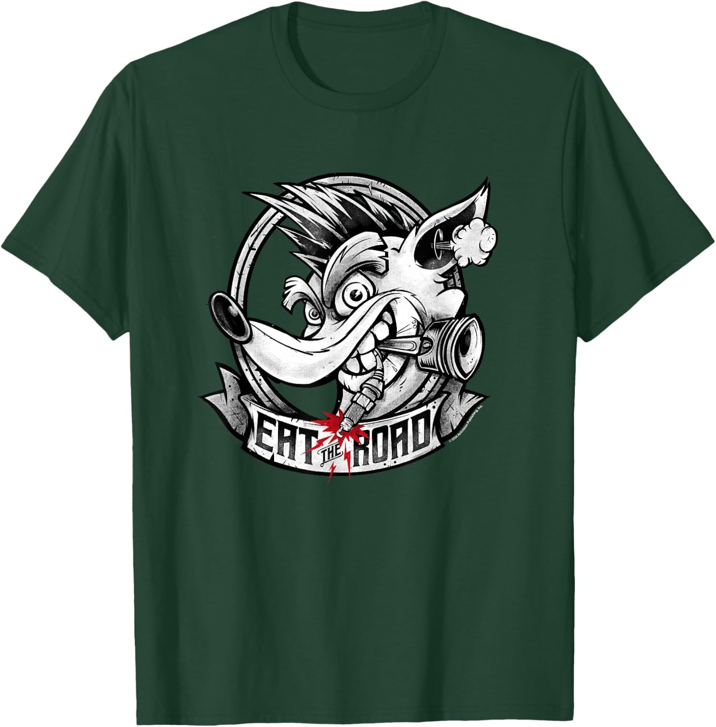 Crash Bandicoot Eat The Road Crash Vintage Big Chest Logo T-Shirt - T-Shirt | Forest