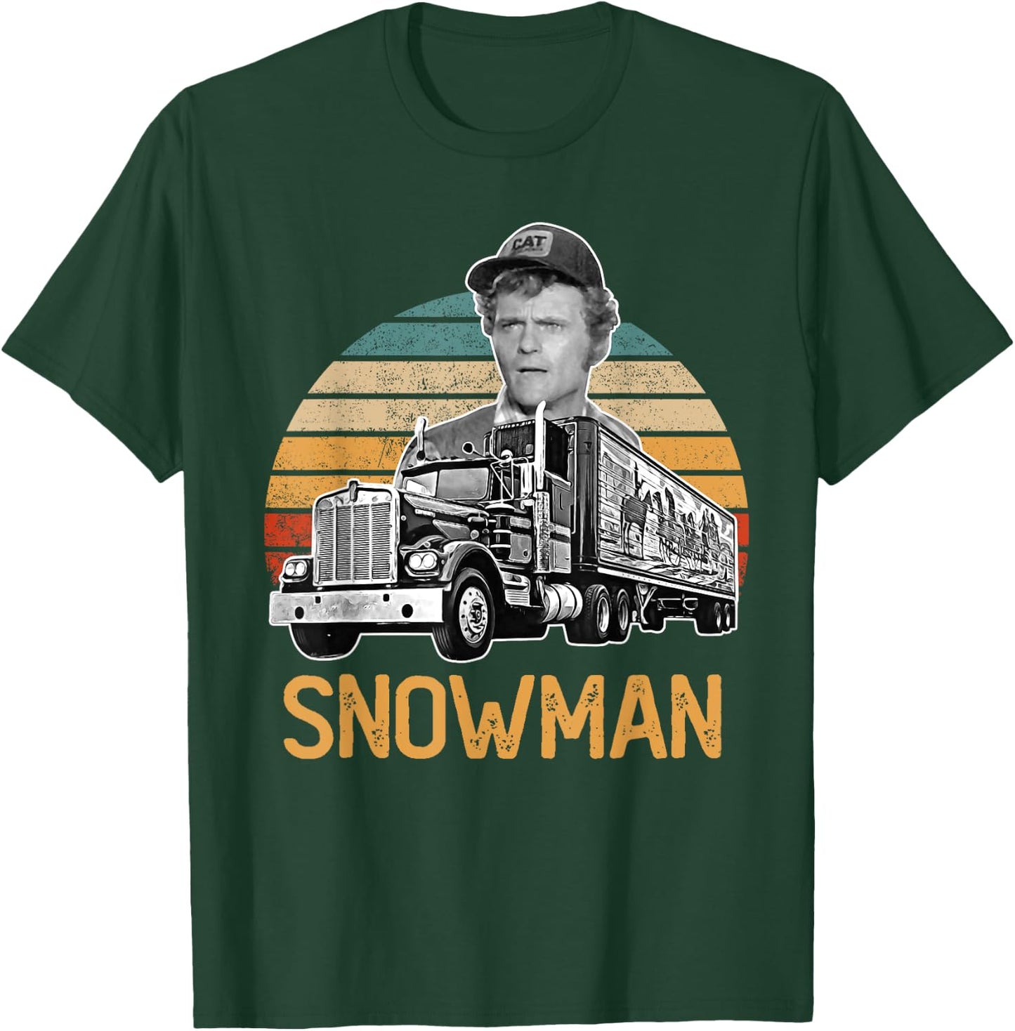 Funny Snowman Sunset Vintage Movies Funny Big Trucks T-Shirt - T-Shirt | Forest