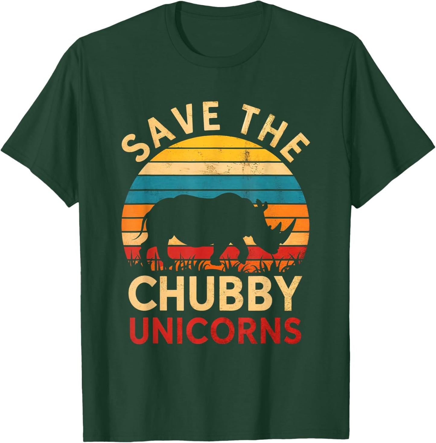 Save The Chubby Unicorns Rhino Animal Rights Conservation T-Shirt - T-Shirt | Forest