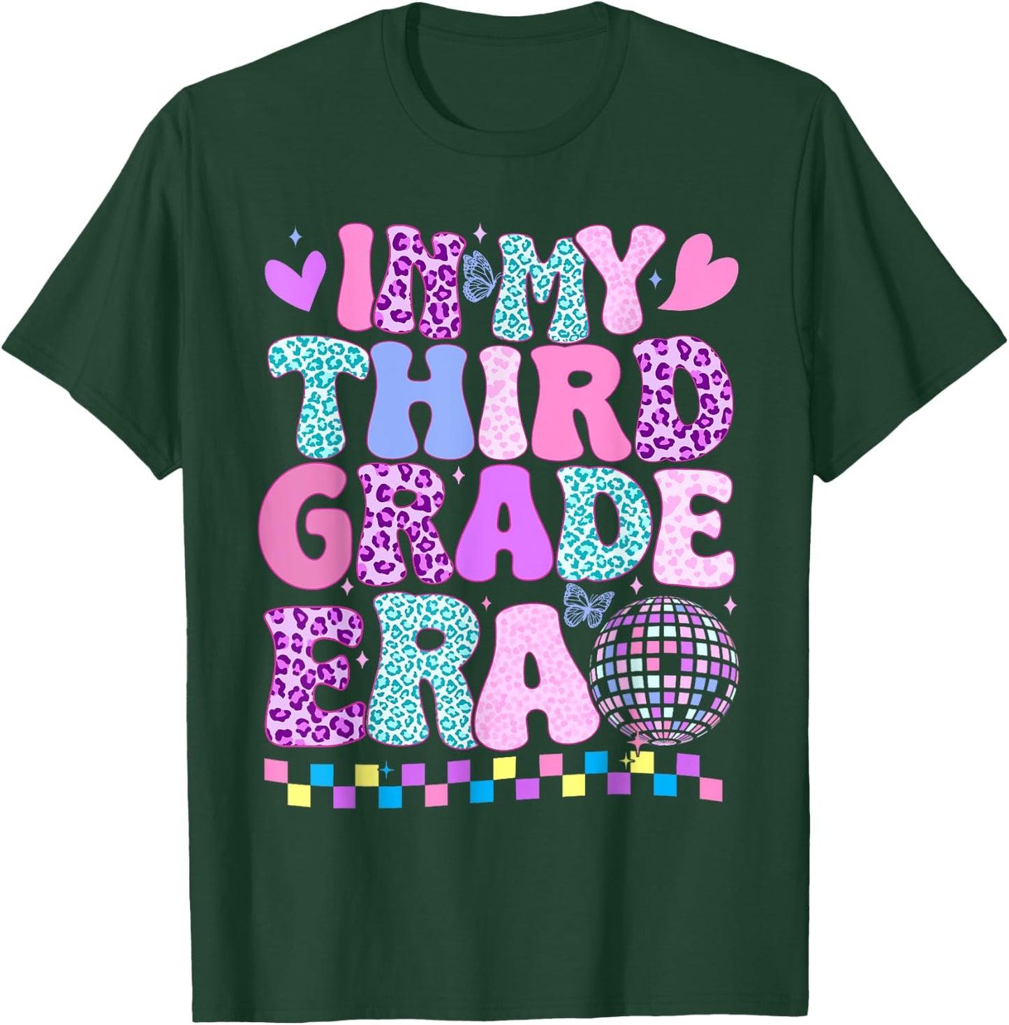 In My Third Grade Era Groovy Back To School Teachers Kids T-Shirt - T-Shirt | Forest