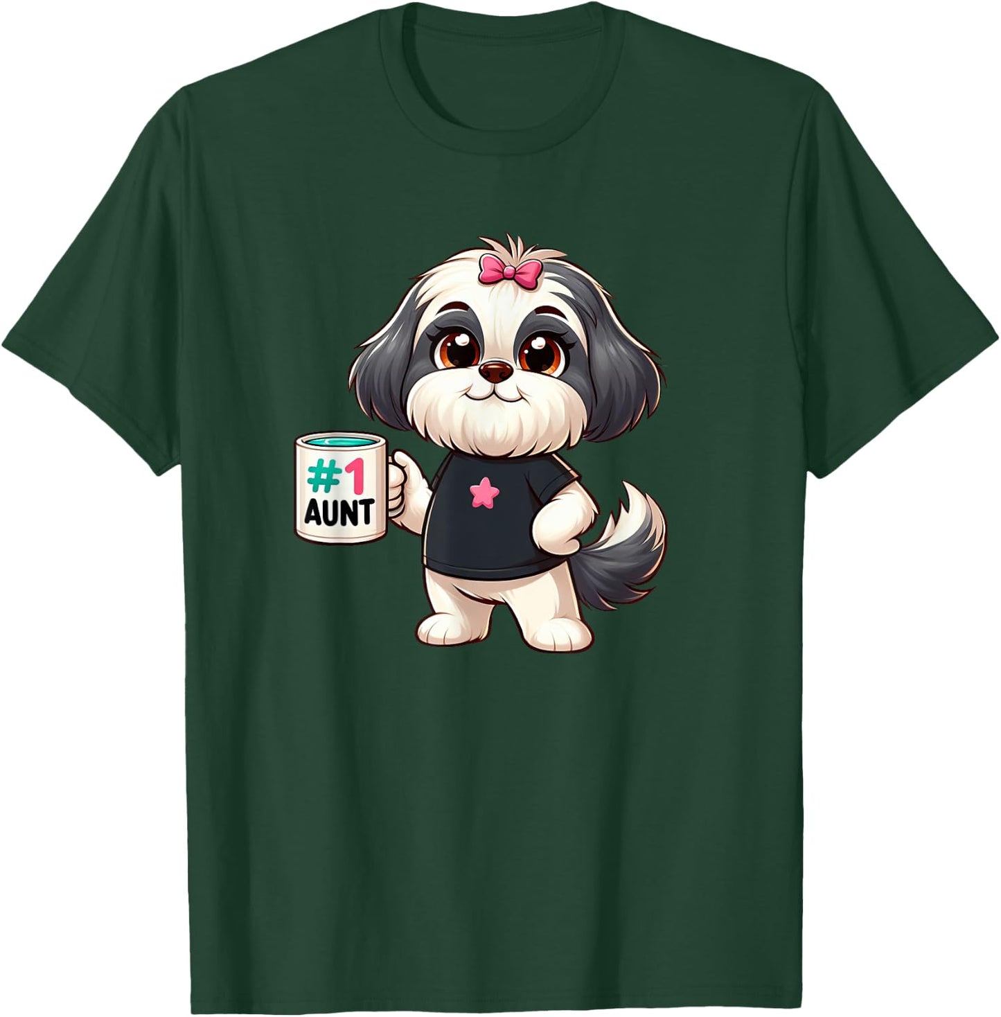 Shih Tzu Aunt Dog Funny Family T-Shirt - T-Shirt | Forest