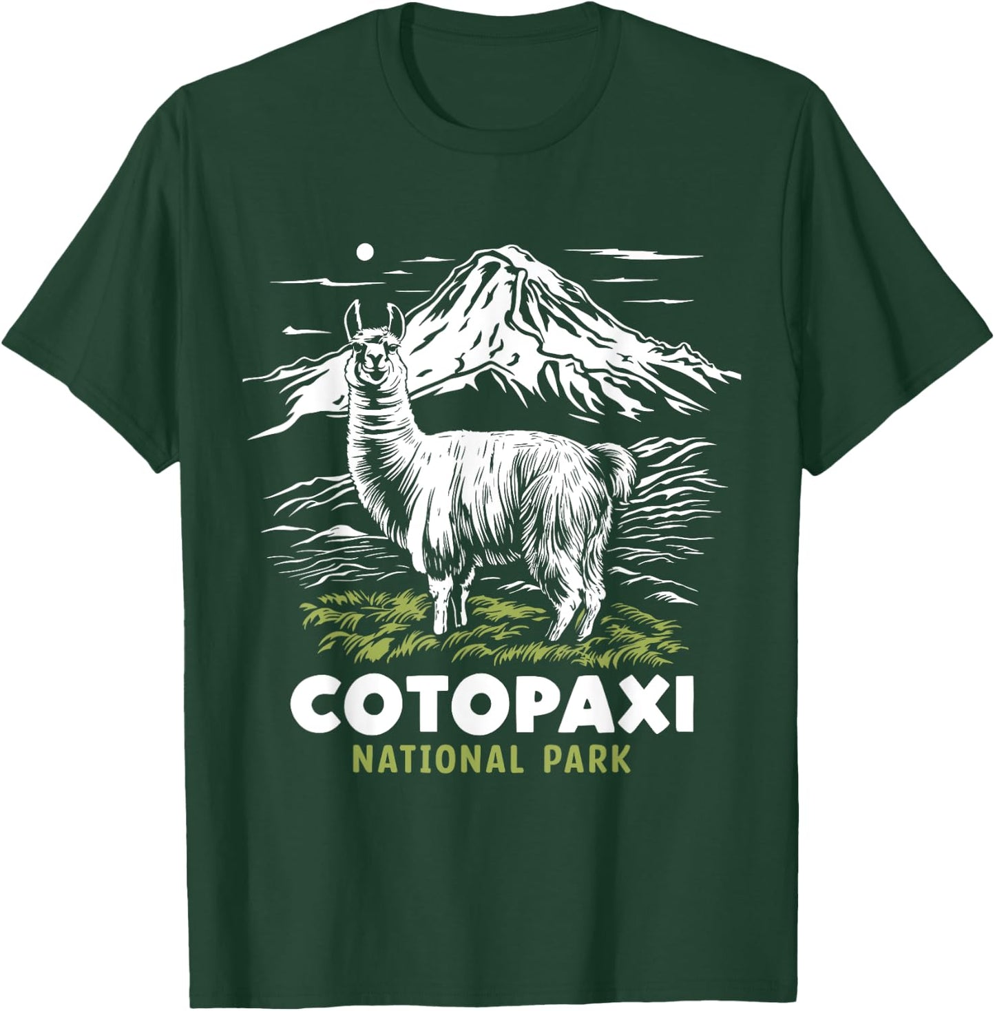 Cotopaxi National Park Ecuador Souvenir Alpaca Llama Hike T-Shirt - T-Shirt | Forest