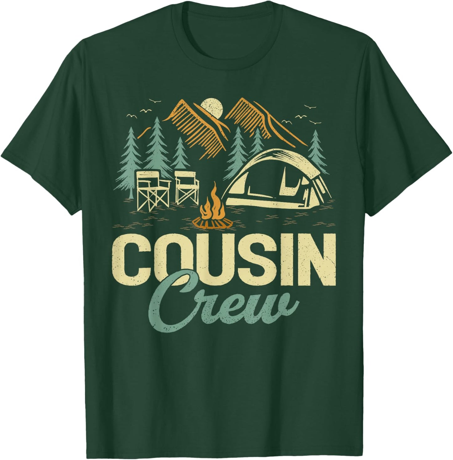 Adventure Mountain Camper Cousin Crew Camping T-Shirt - T-Shirt | Forest