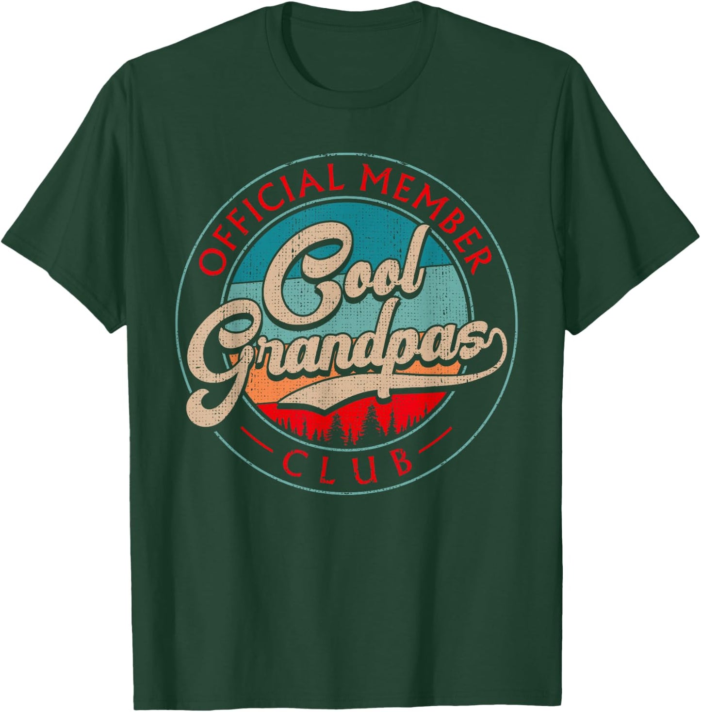 Grandpa Vintage Cool Grandpas Club Official Member Funny T-Shirt - T-Shirt | Forest