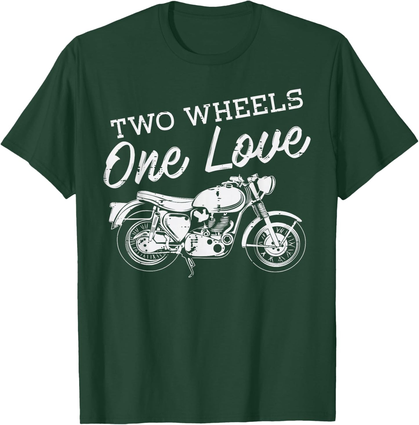 Biker 2 Wheels 1 Love Motorcycle Motorbike Men Women Kids T-Shirt - T-Shirt | Forest