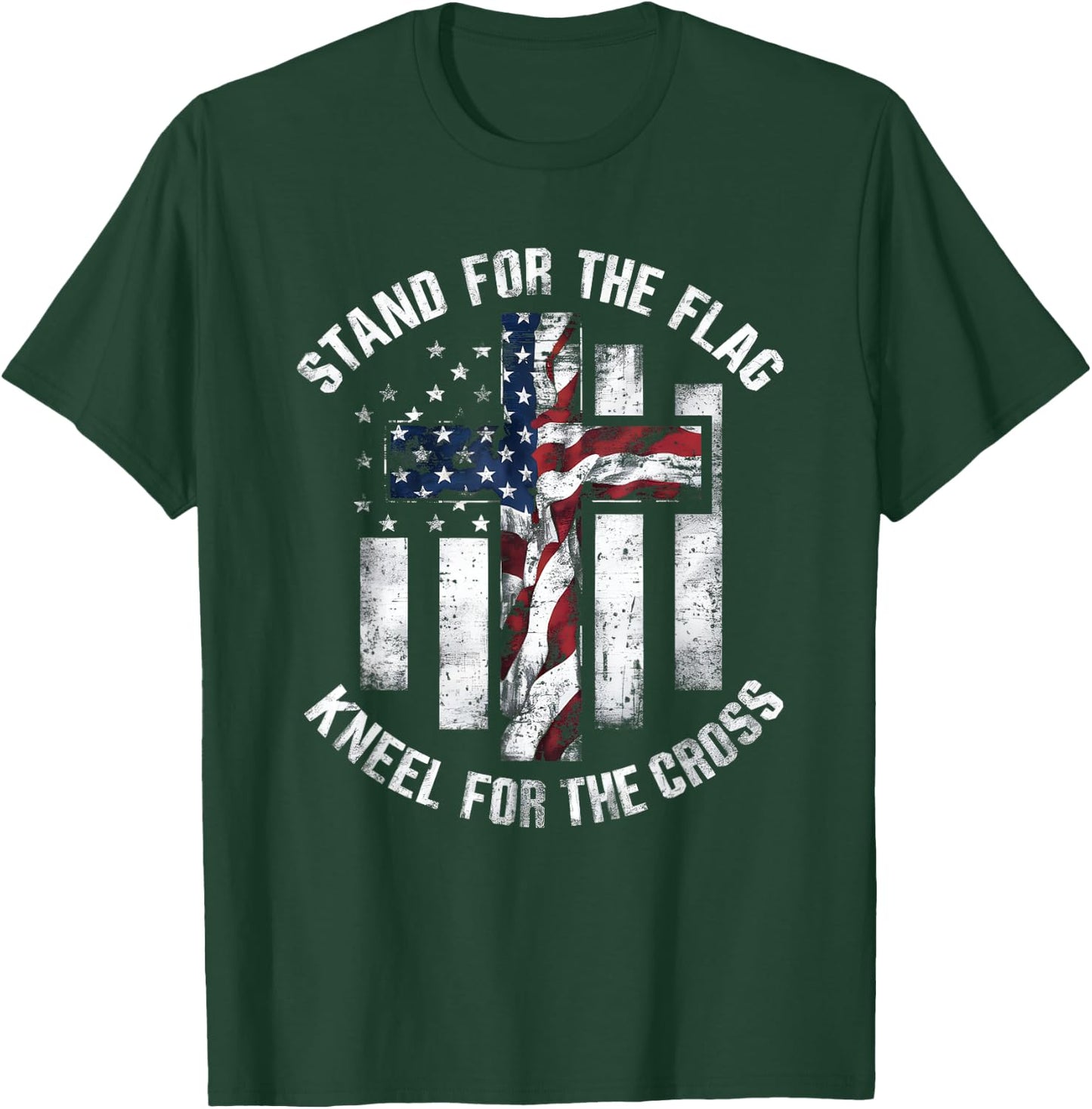 Patriot USA Flag Religious Quote 4th of July Christian Faith Men T-Shirt - T-Shirt | Forest
