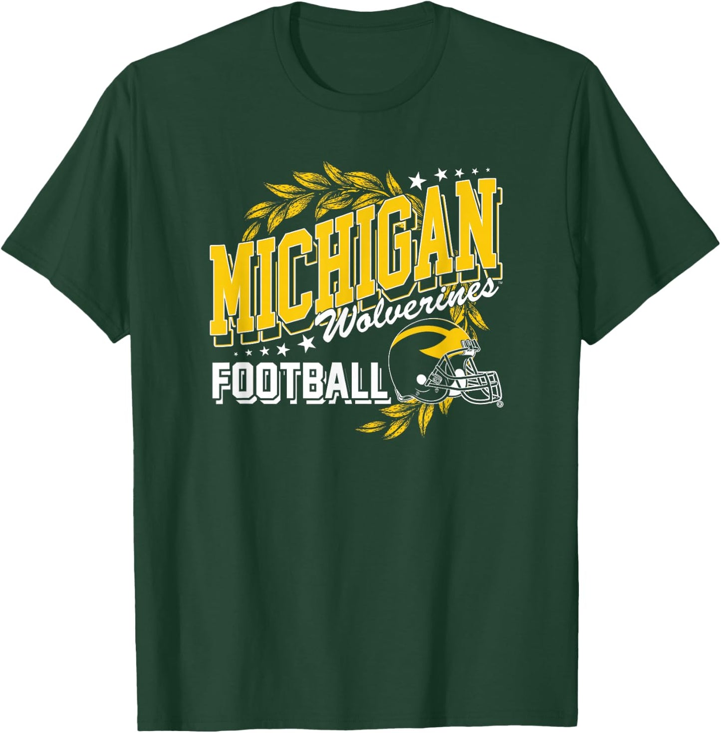 University of Michigan Wolverines U of M Football Laurels T-Shirt - T-Shirt | Forest
