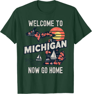 Funny Welcome To Michigan Retro Design, Funny Michigan T-Shirt - T-Shirt | Forest
