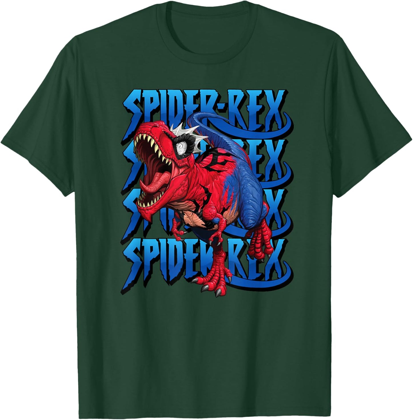 Marvel Spider-Rex Dinosaur Run Logo Stack T-Shirt - T-Shirt | Forest