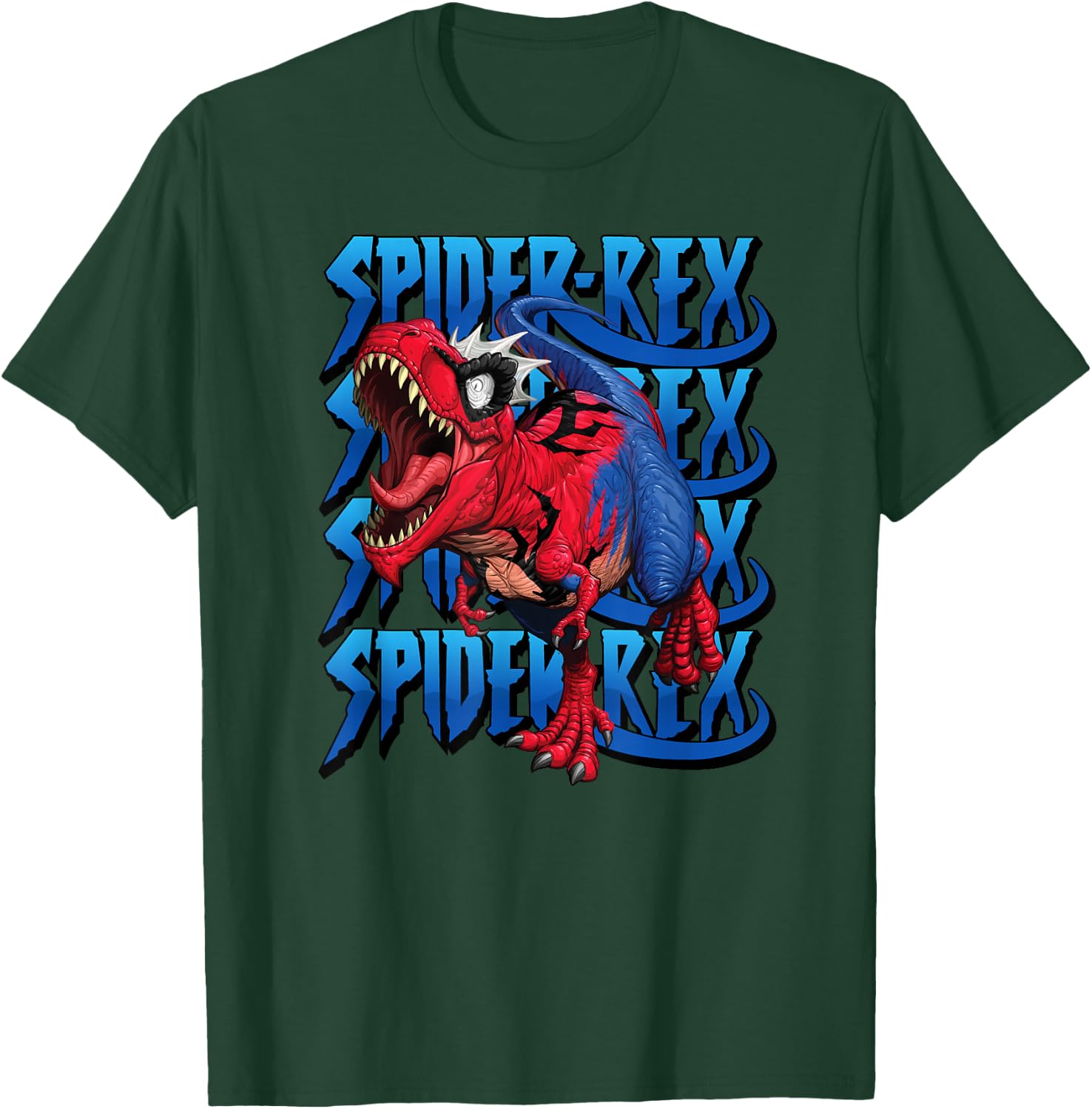 Marvel Spider-Rex Dinosaur Run Logo Stack T-Shirt - T-Shirt | Forest