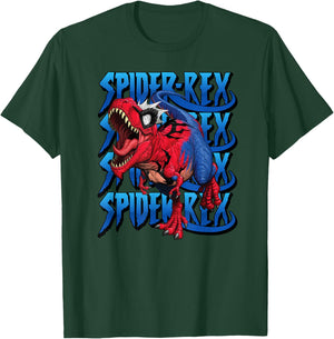 Marvel Spider-Rex Dinosaur Run Logo Stack T-Shirt - T-Shirt | Forest