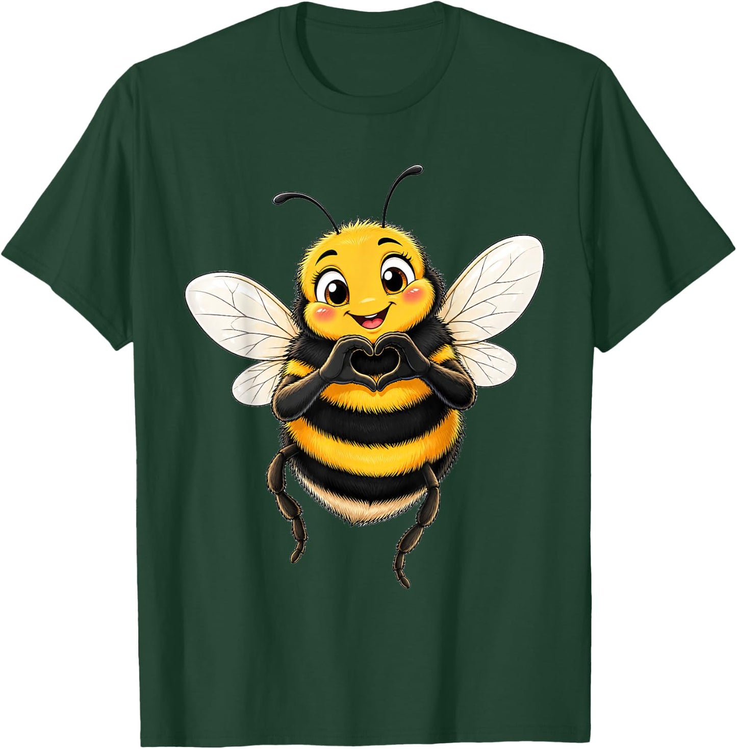 Bumblebee with Heart | Cute Bumblebee with Heart Symbol T-Shirt - T-Shirt | Forest