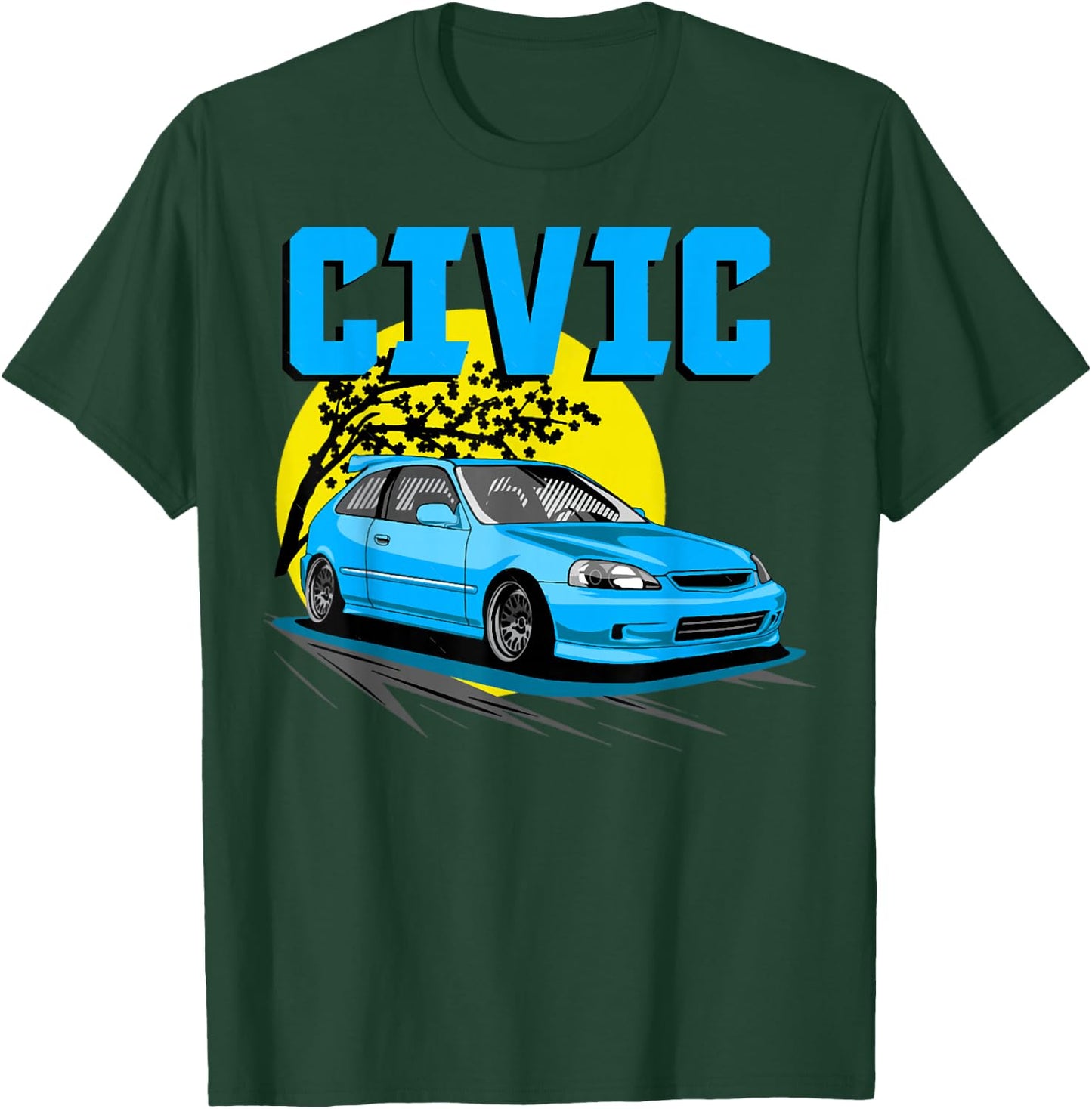 1997 CIVIC eg ek type r Hatchback car , Small, Black T-Shirt - T-Shirt | Forest