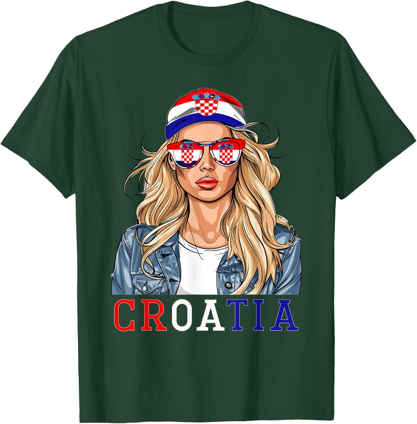 Croatian Flag Souvenirs Woman Dress Products Croatia T-Shirt - T-Shirt | Forest