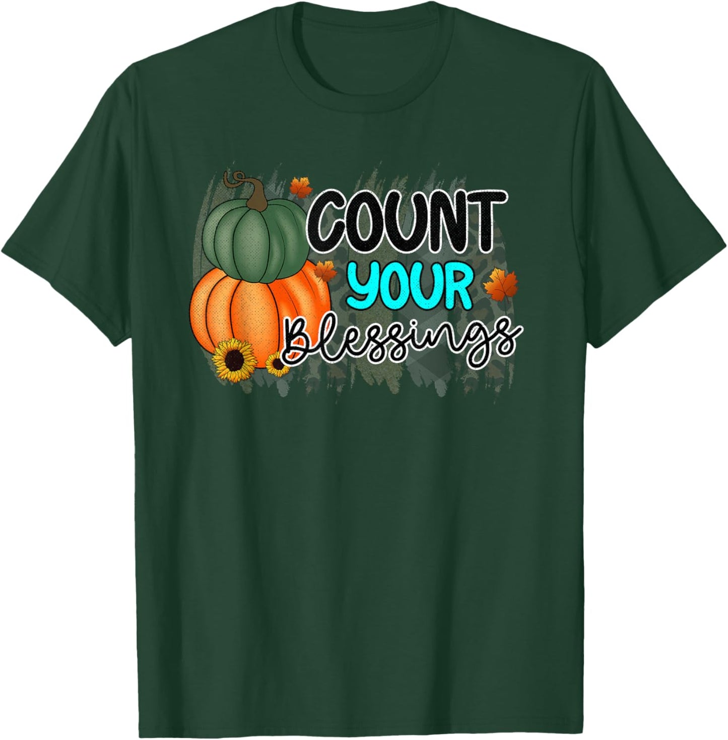 Count Your Blessings Cute Thanksgiving T-Shirt - T-Shirt | Forest