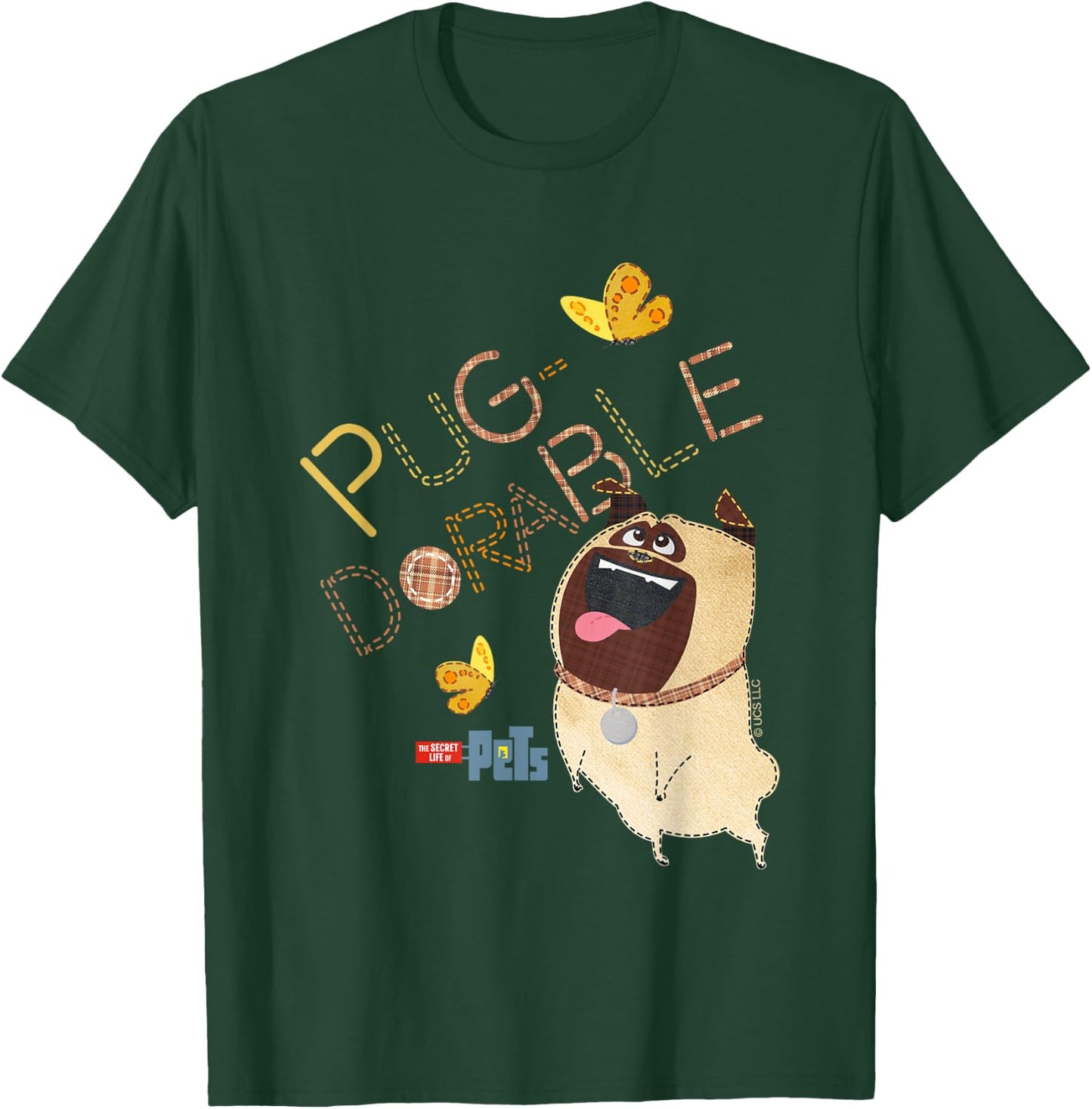 The Secret Life Of Pets Pug Dorable Playing Big Chest Poster T-Shirt - T-Shirt | Forest