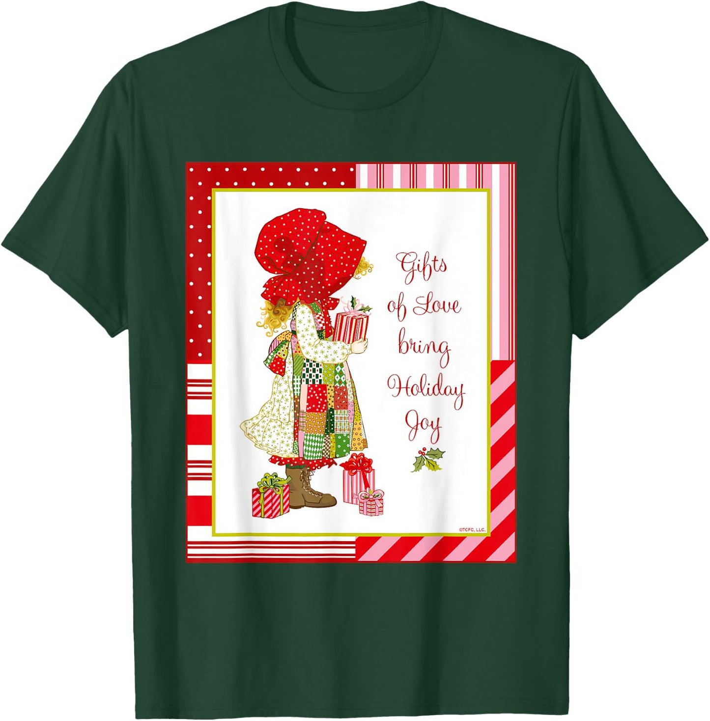 Holly Hobbie Classic Christmas Gifts Love Bring Holiday Joy T-Shirt - T-Shirt | Forest
