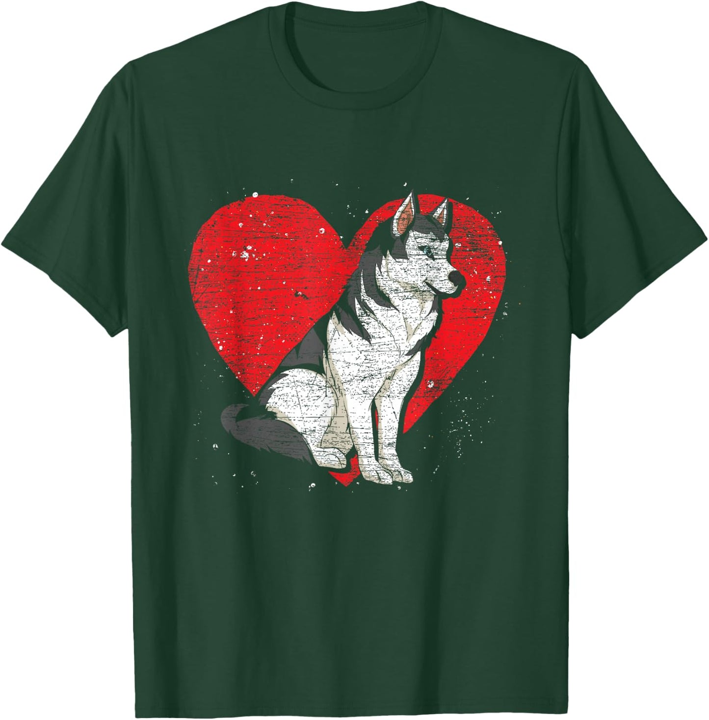 Animal Dog Lover Heart Pet Siberian Husky T-Shirt - T-Shirt | Forest