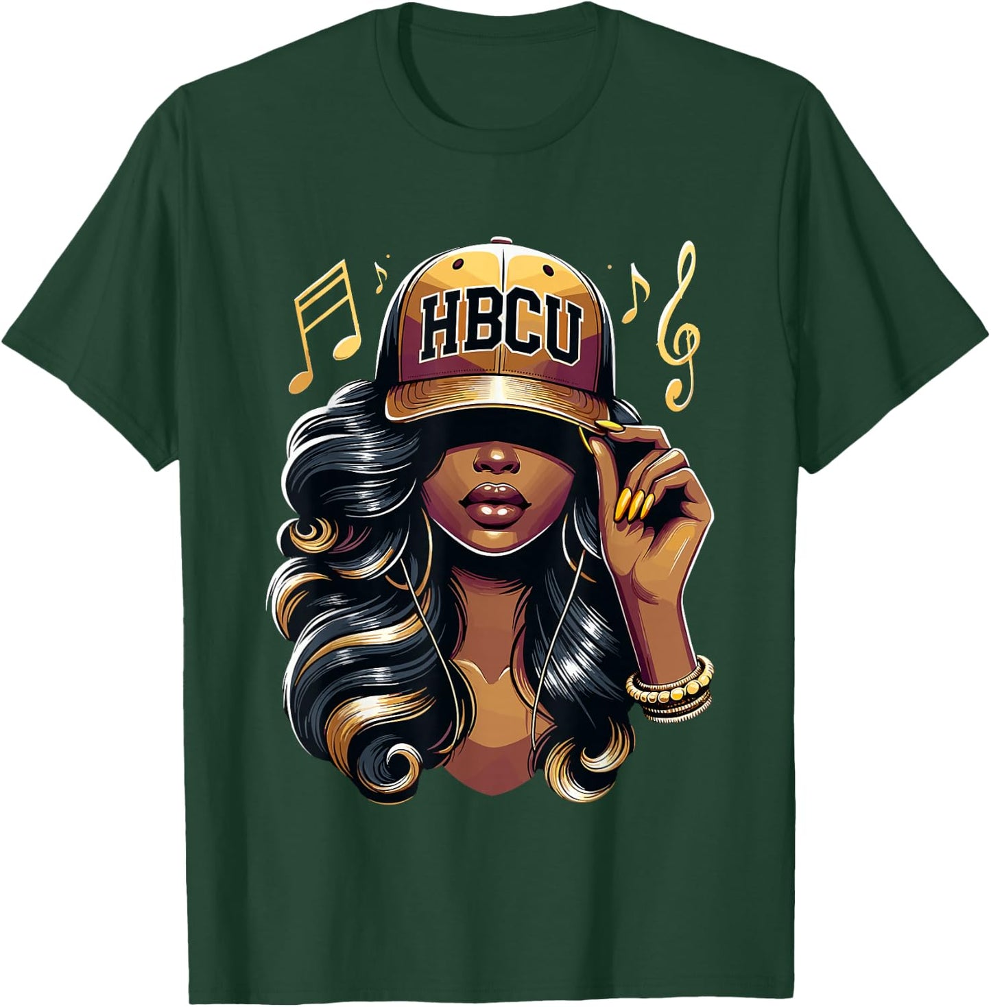 Beautiful Black Women HBCU T-Shirt - T-Shirt | Forest