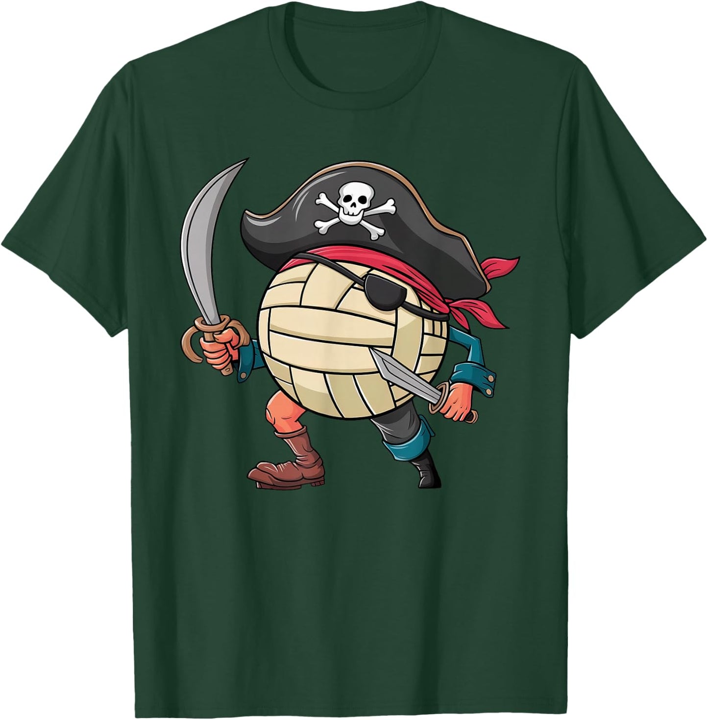 Volleyball Pirate Halloween Player Kids Pirate T-Shirt - T-Shirt | Forest