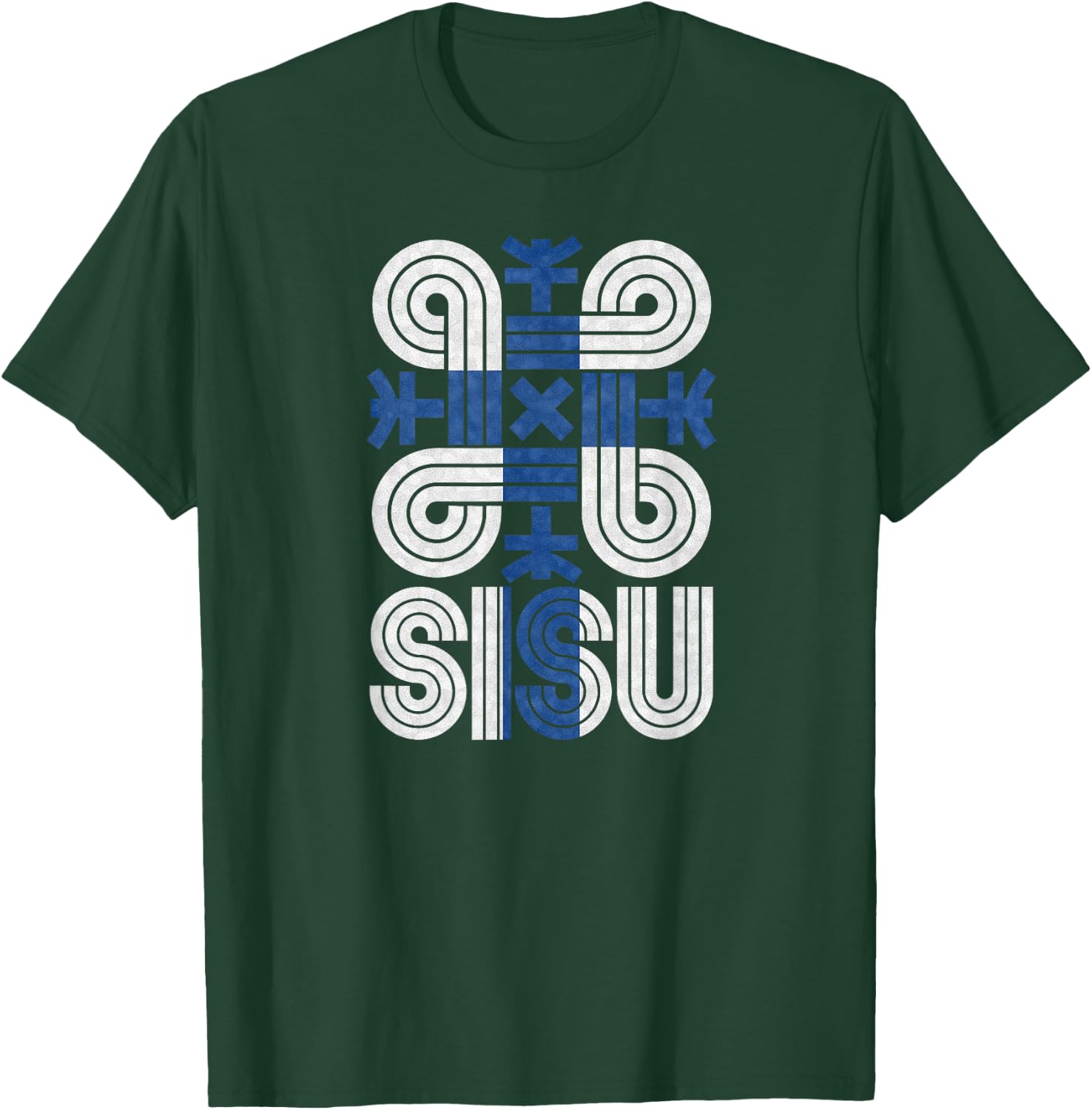 Sisu Finnish Flag Suomi Finland Protection Symbol Rune T-Shirt - T-Shirt | Forest