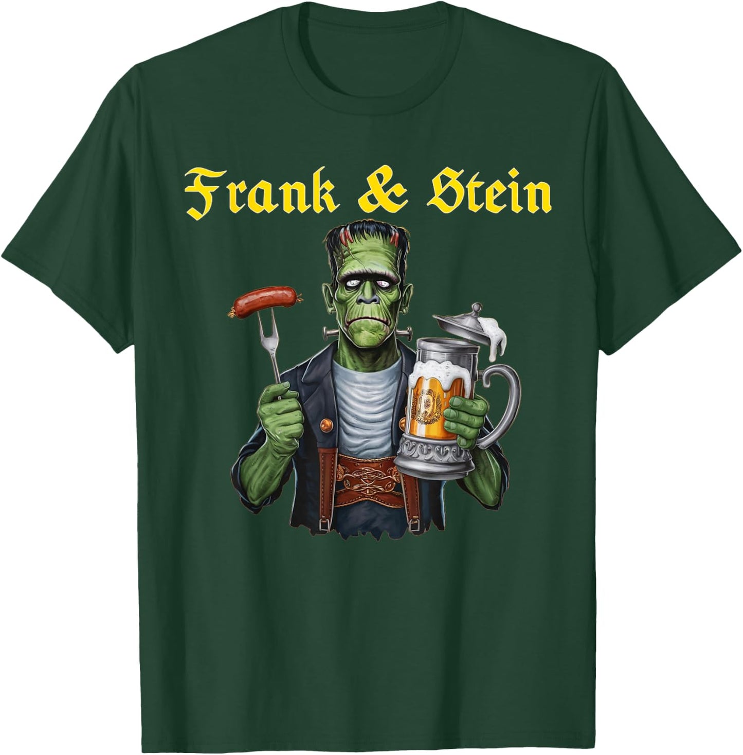 Frank and Stein Oktoberfest Funny German Beer Bavarian T-Shirt - T-Shirt | Forest
