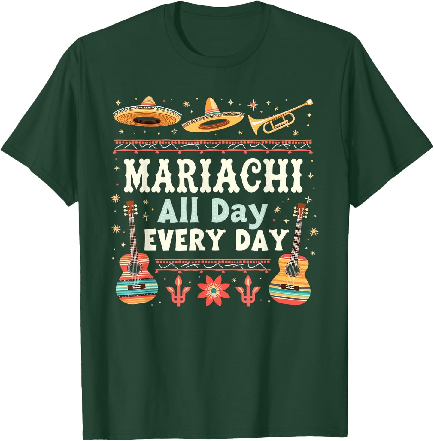 Traditional Mexican Cultural Music Mariachi Lover Fiesta T-Shirt - T-Shirt | Forest