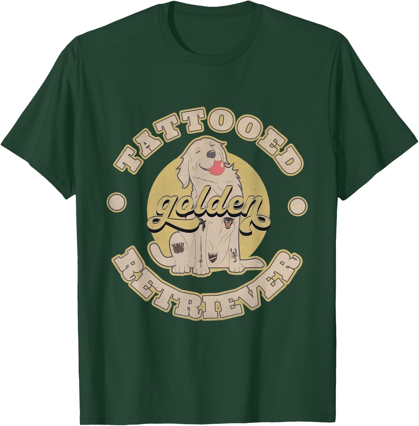 Tattooed Golden Retriever T-Shirt - T-Shirt | Forest