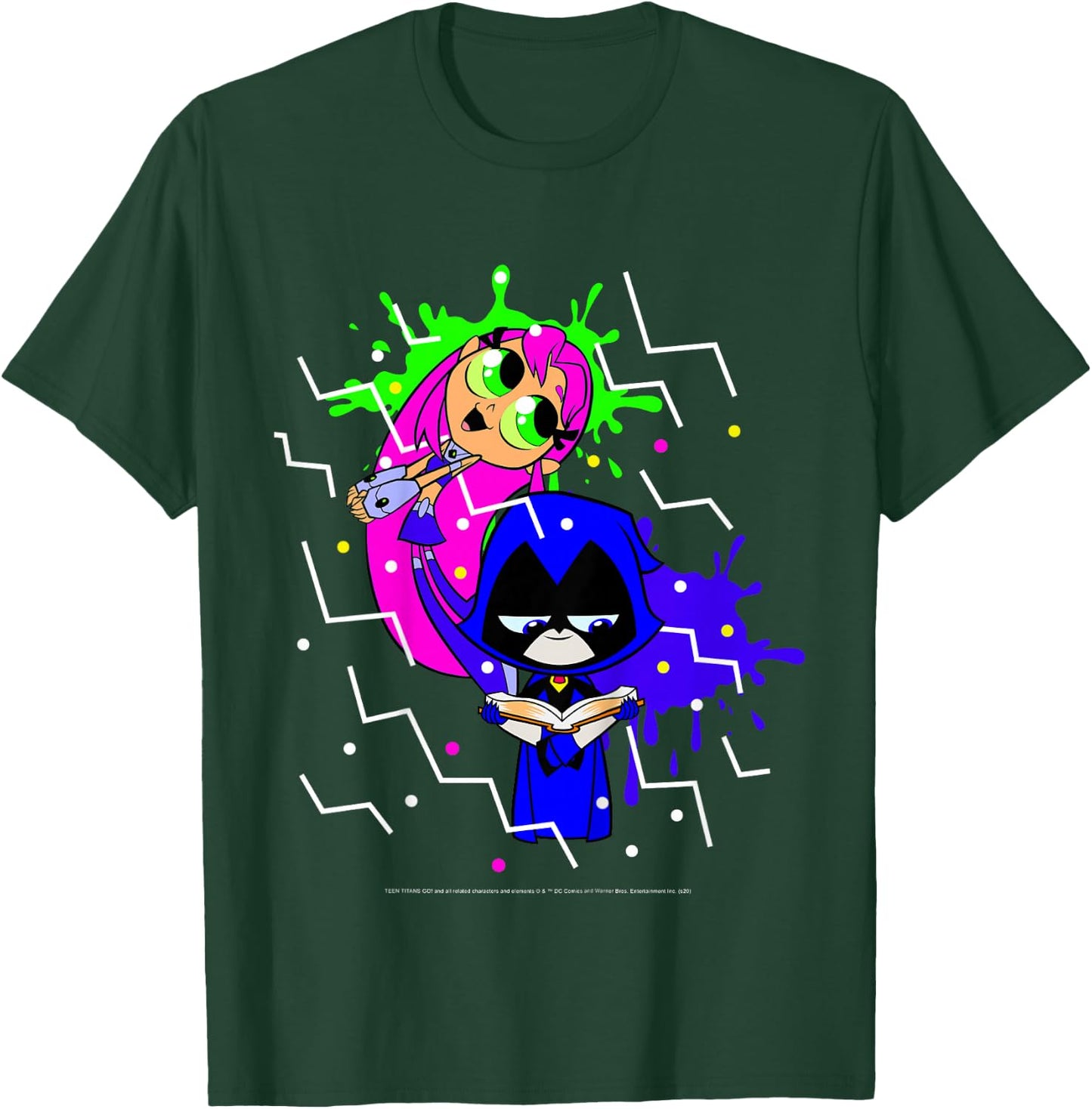 Kids DC Comics Teen Titans Go! Raven & Starfire Paint Splatter T-Shirt - T-Shirt | Forest