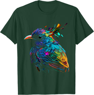 Colorful Abstract Bird Art Colorful Feathers T-Shirt - T-Shirt | Forest