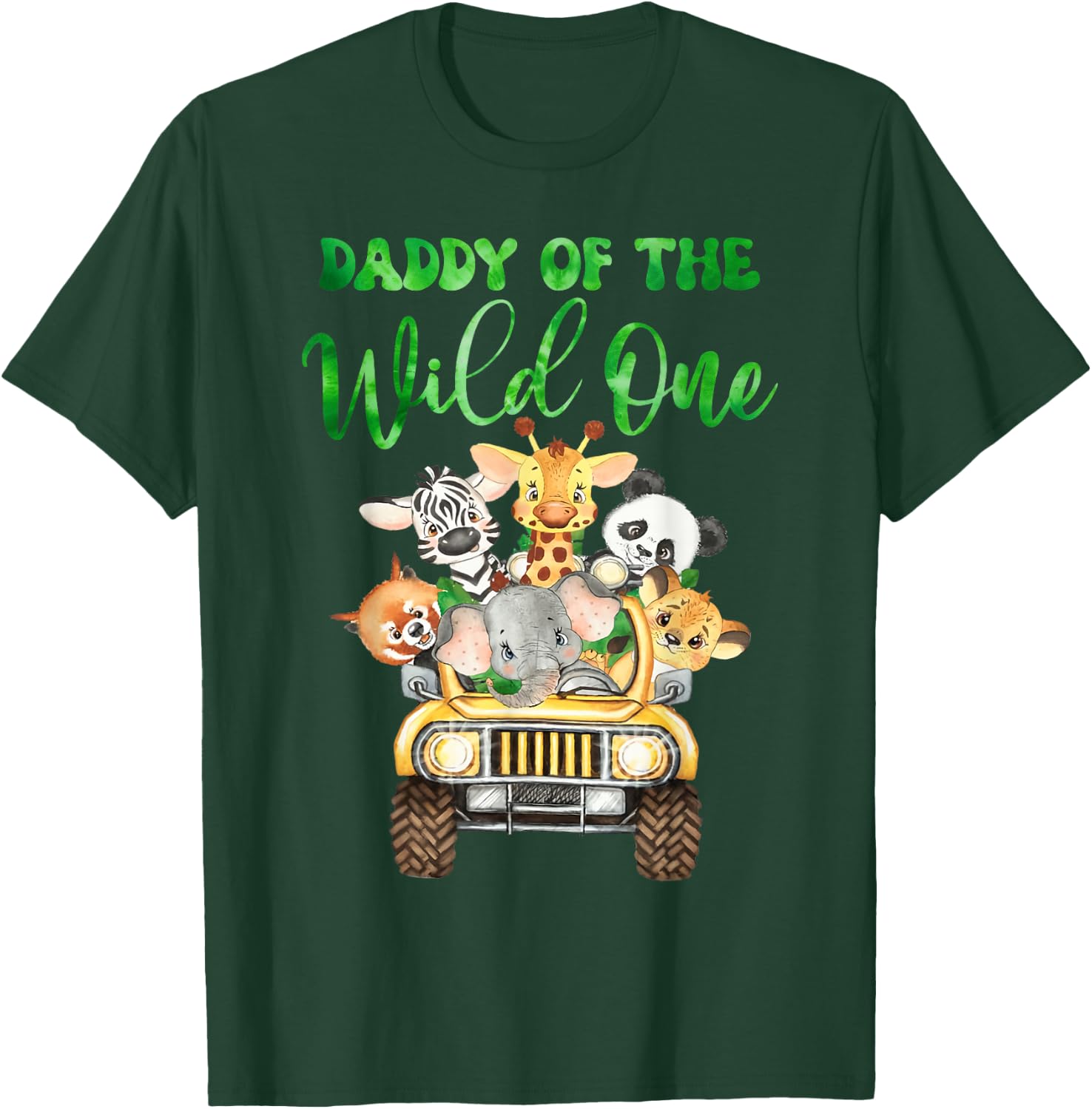 Daddy Of The Wild One Birthday 1st Safari Jungle Family T-Shirt - T-Shirt | Forest