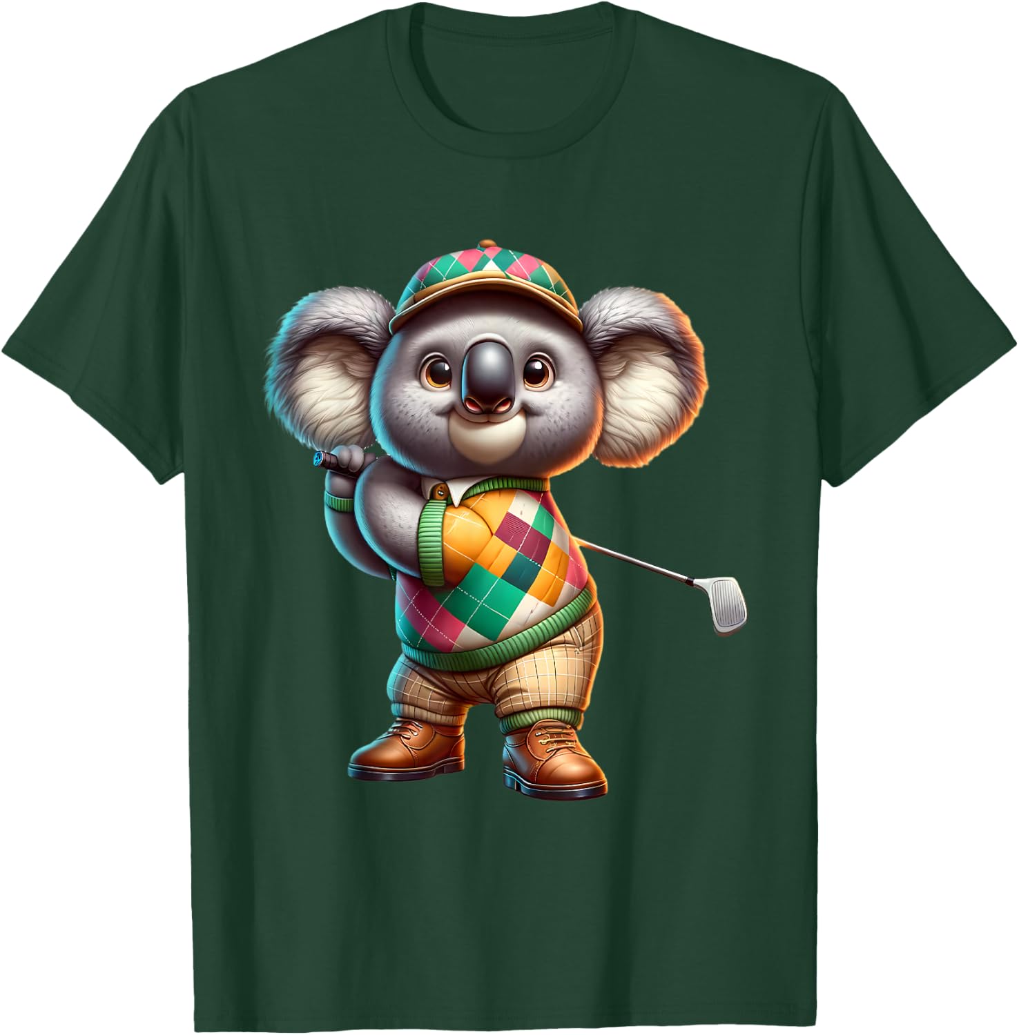 Cute Koala Play Golf Golfer Golfing Sport Men Women Kids T-Shirt - T-Shirt | Forest