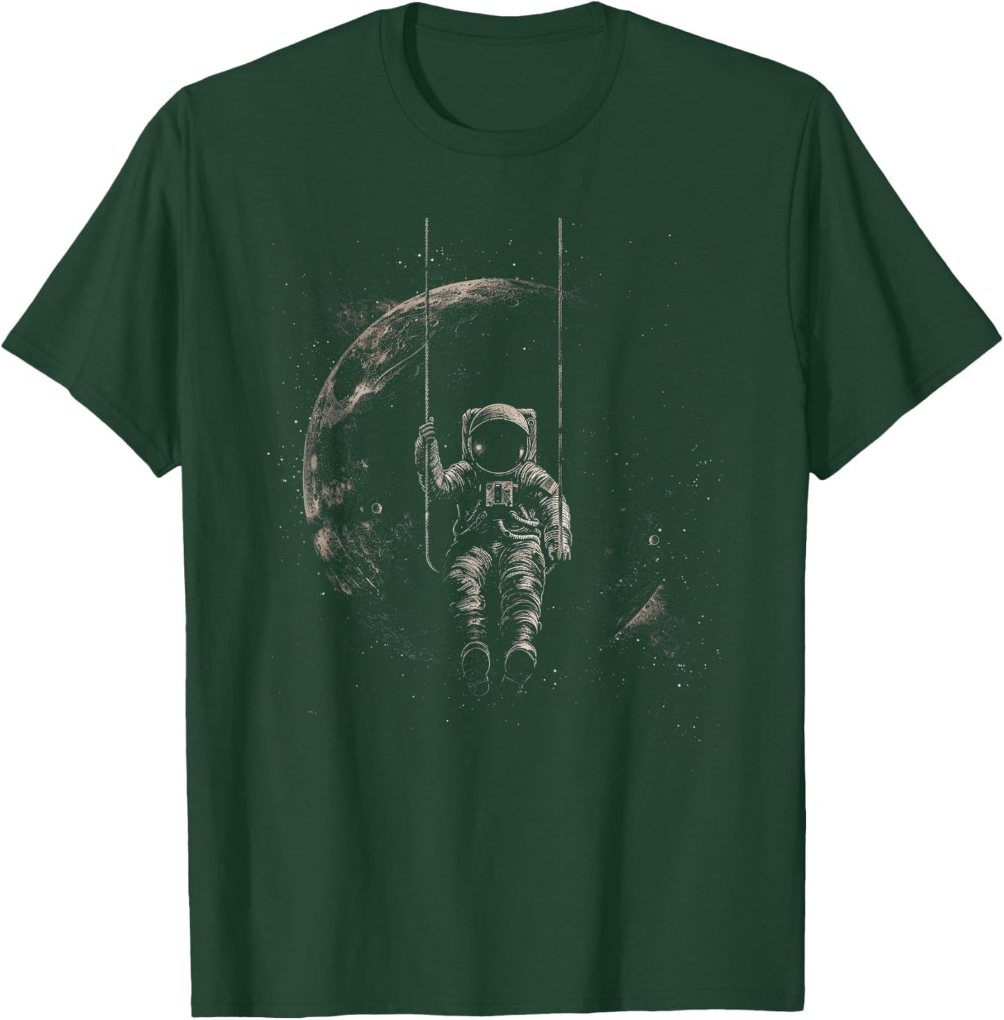 Astronaut Swinging on Moon T-Shirt - T-Shirt | Forest