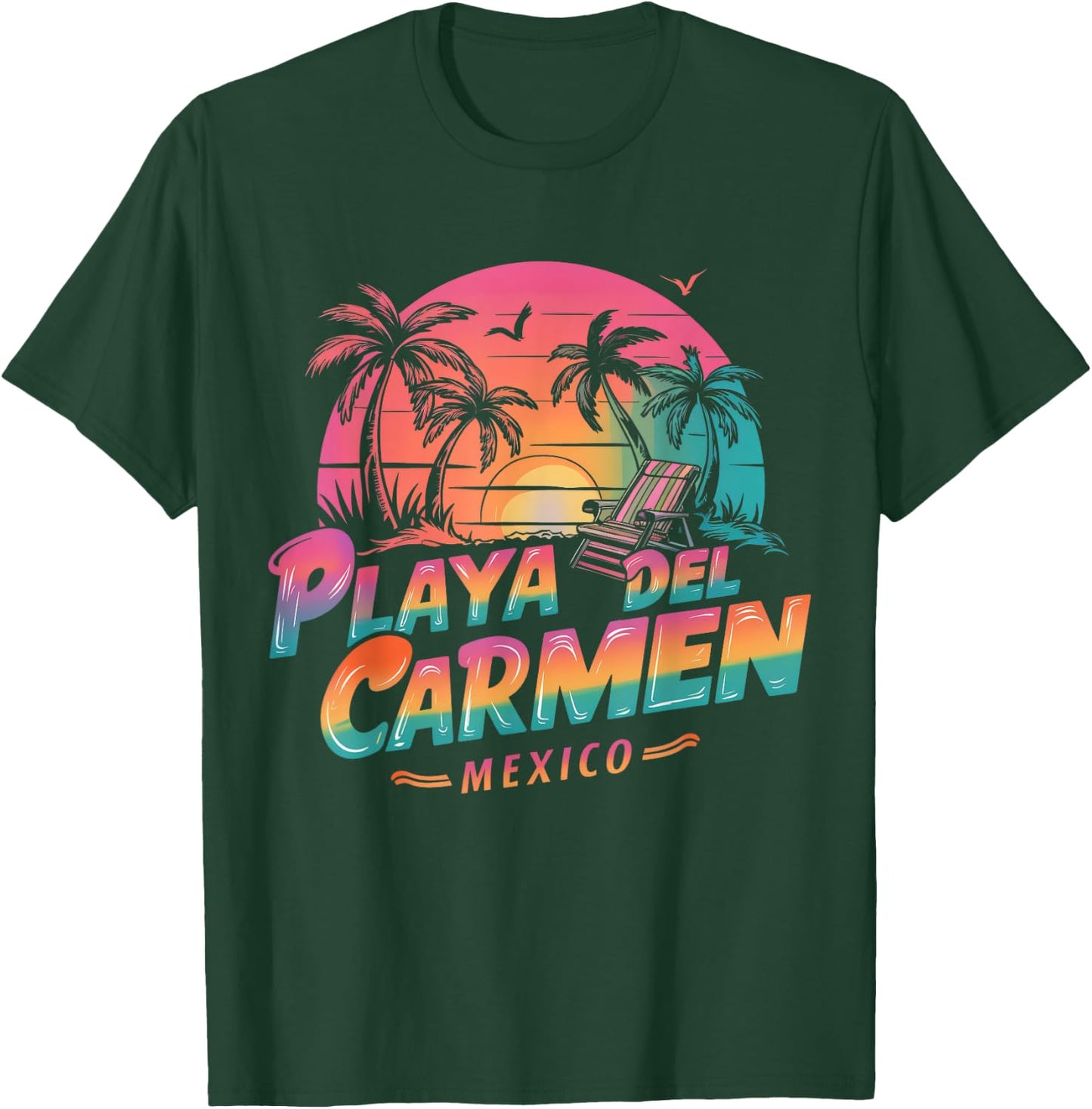 Playa Del Carmen Mexico Sunset beach Souvenir Vacation T-Shirt - T-Shirt | Forest