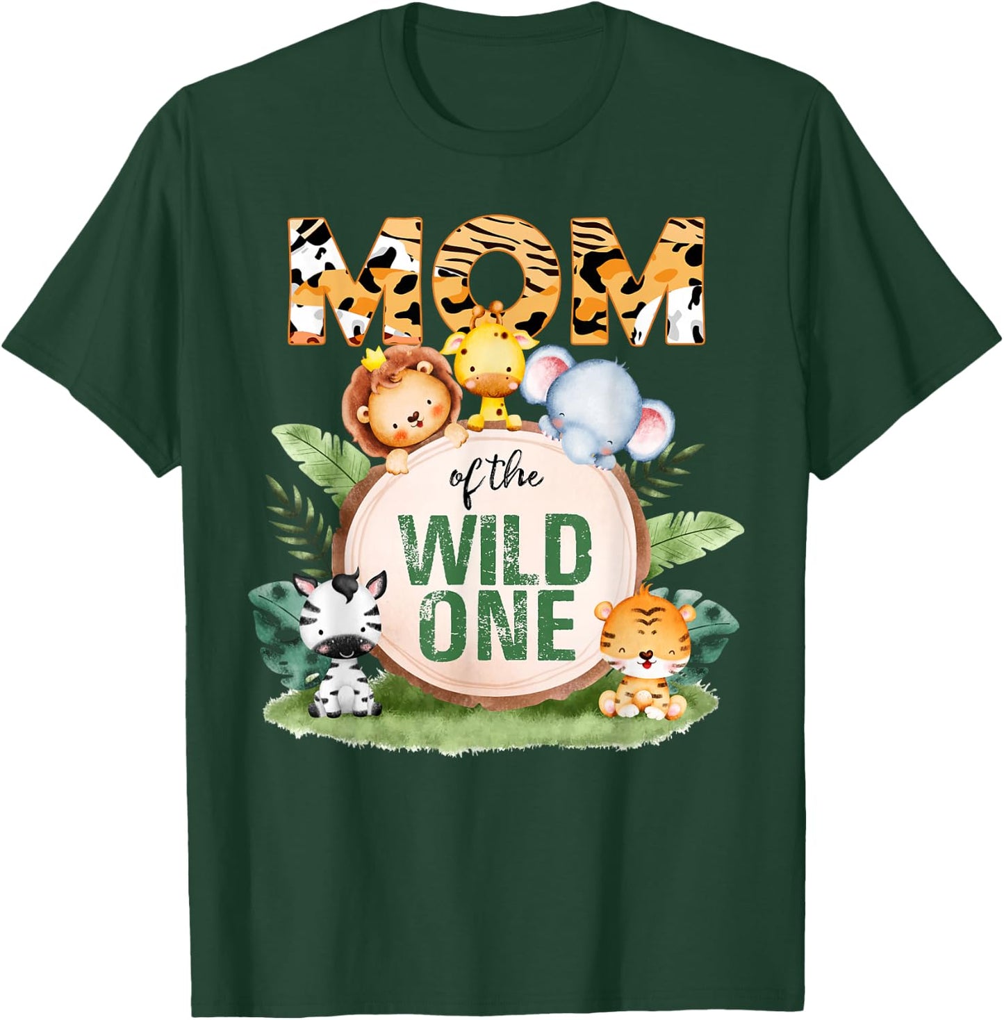 Mom Of The Wild One 1st Birthday Safari Family Matching T-Shirt - T-Shirt | Forest