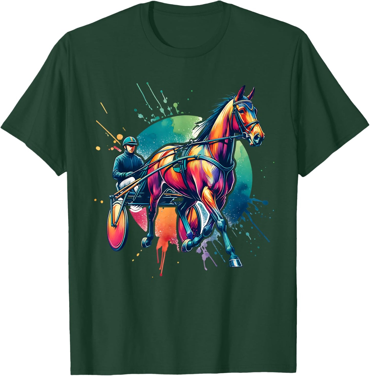 Harness Racehorse - Gift Race Horse Lover, Standardbred T-Shirt - T-Shirt | Forest
