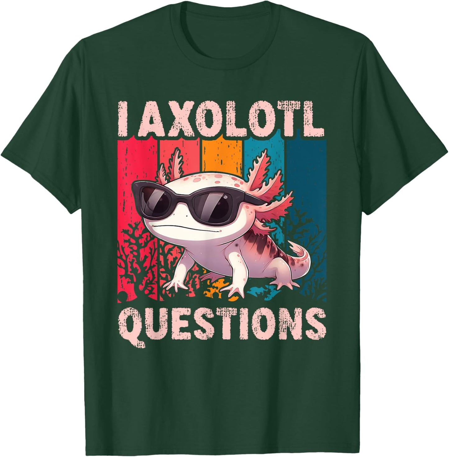Funny I Axolotl Questions Retro Cute Toddler Boys Girls Kids T-Shirt - T-Shirt | Forest