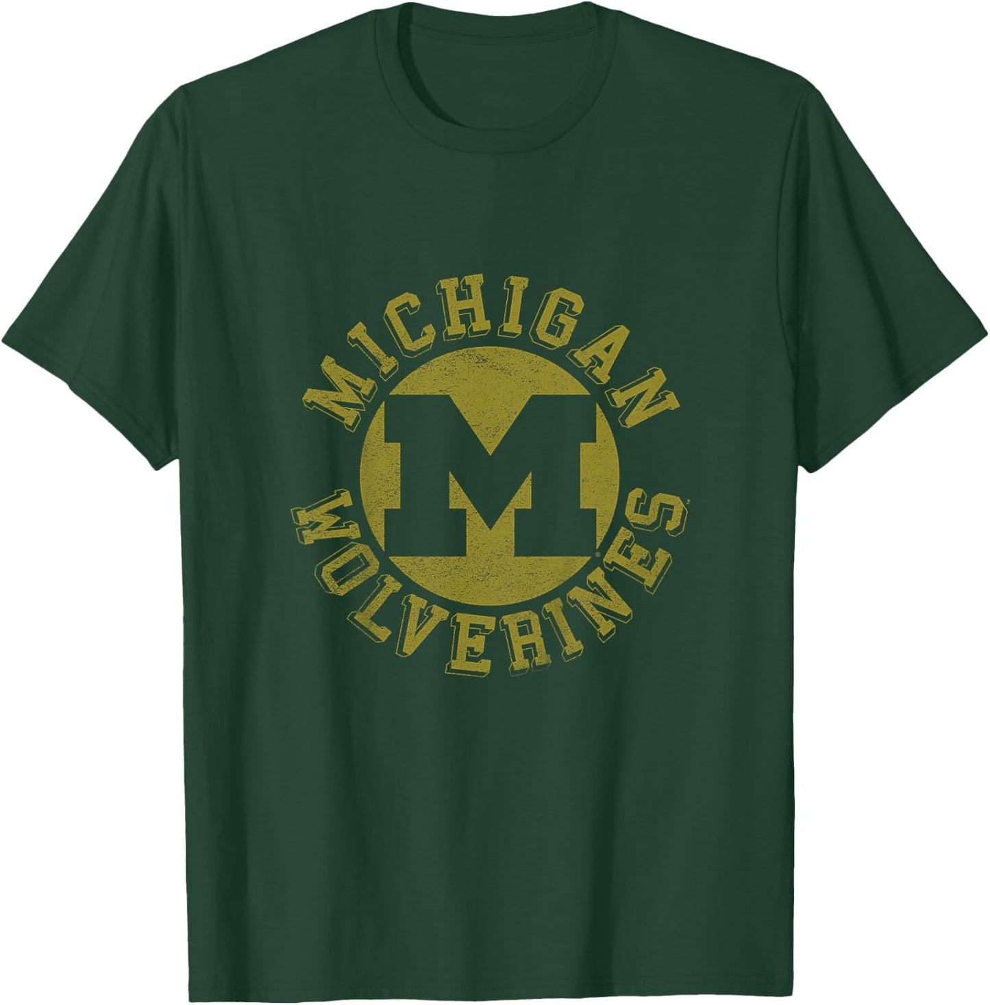Kids University of Michigan Wolverines U of M Classic Retro Stamp T-Shirt - T-Shirt | Forest