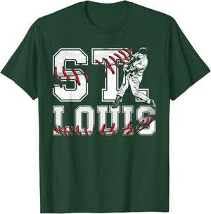 St. Louis Retro Baseball Lover Met At Game Day Men Boys Kids T-Shirt - T-Shirt | Forest