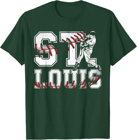 St. Louis Retro Baseball Lover Met At Game Day Men Boys Kids T-Shirt - T-Shirt | Forest
