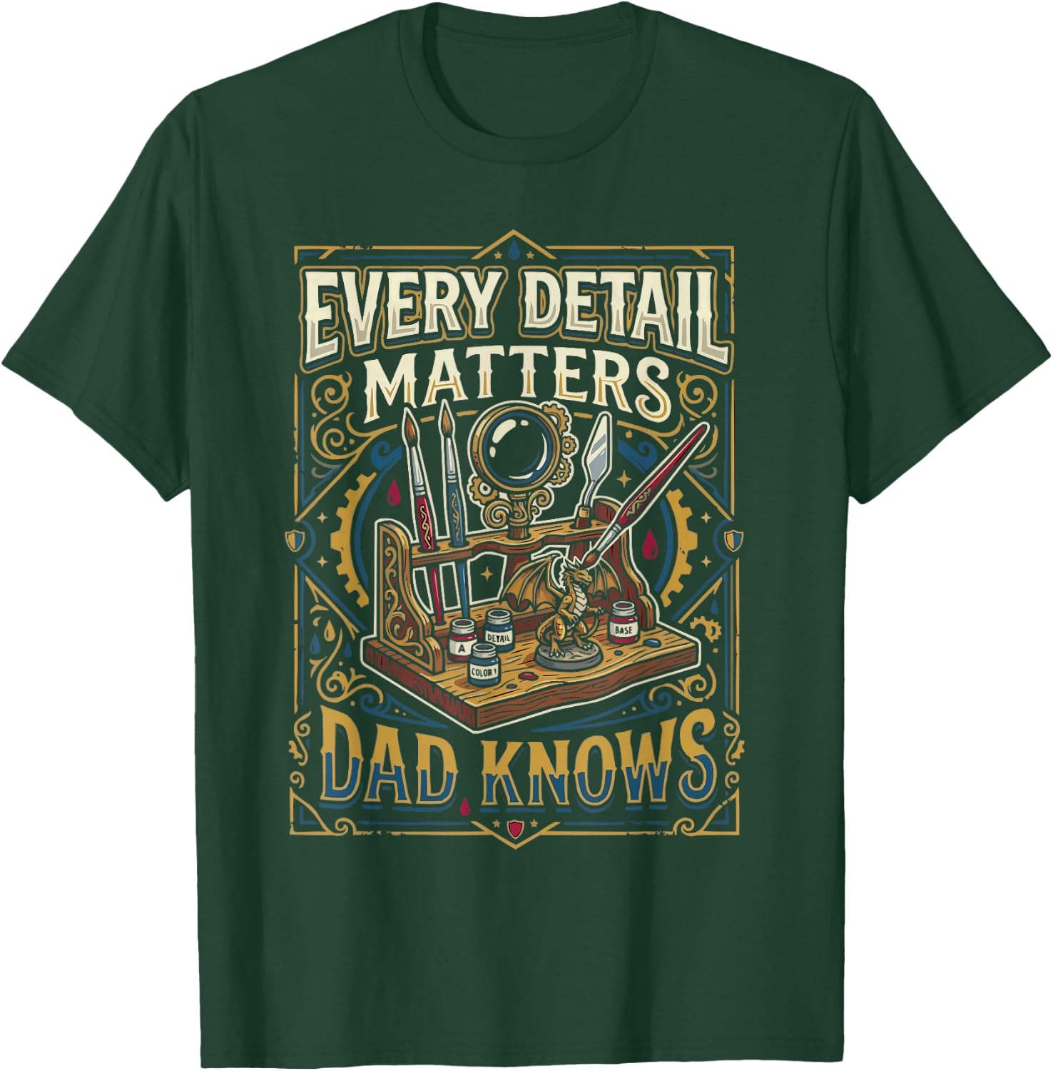 Miniature Painting Dad Fathers Day Daddy Miniature Painter T-Shirt - T-Shirt | Forest