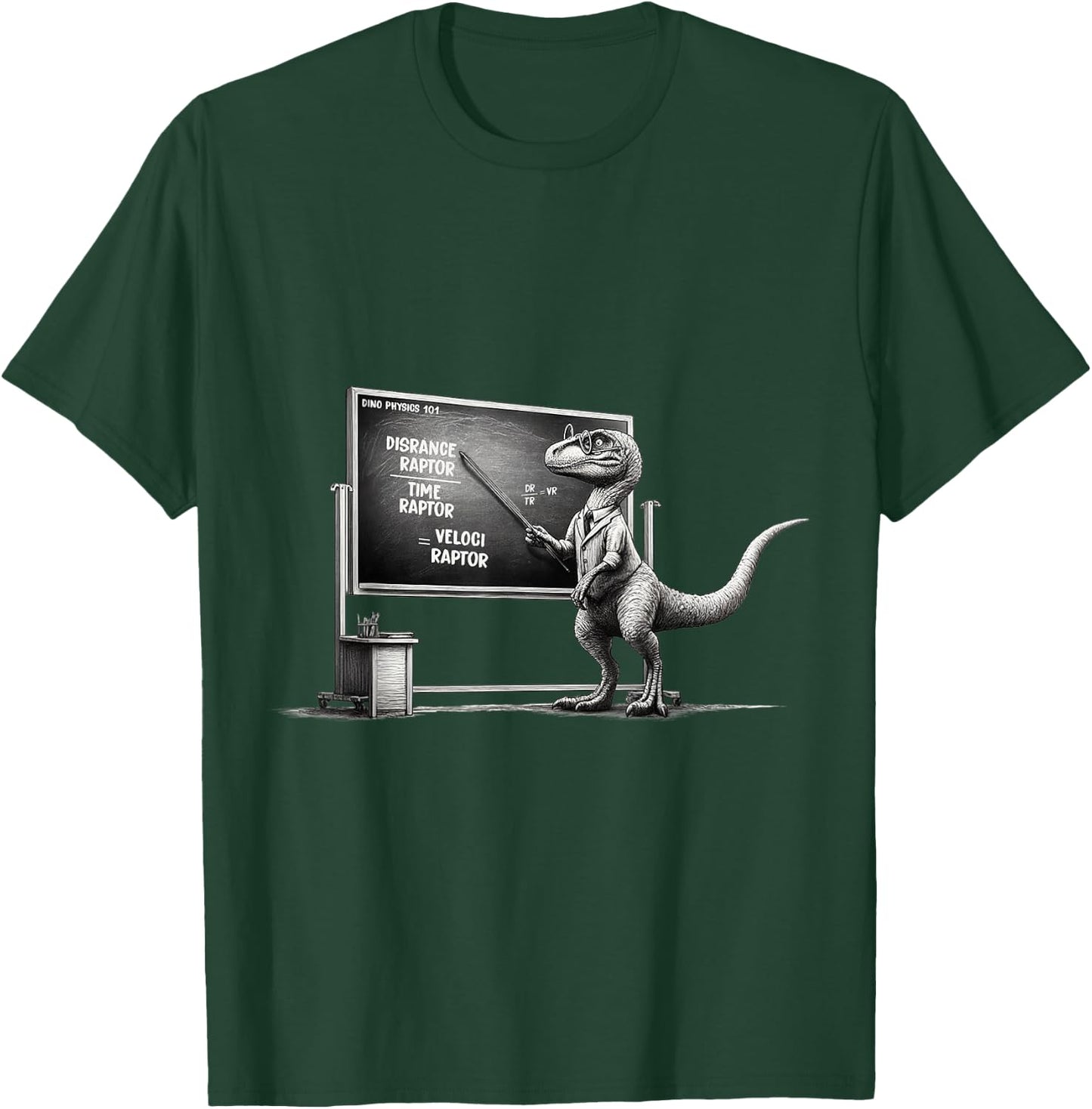 Funny Physics Velociraptor Distance Raptor Over Time Raptor T-Shirt - T-Shirt | Forest