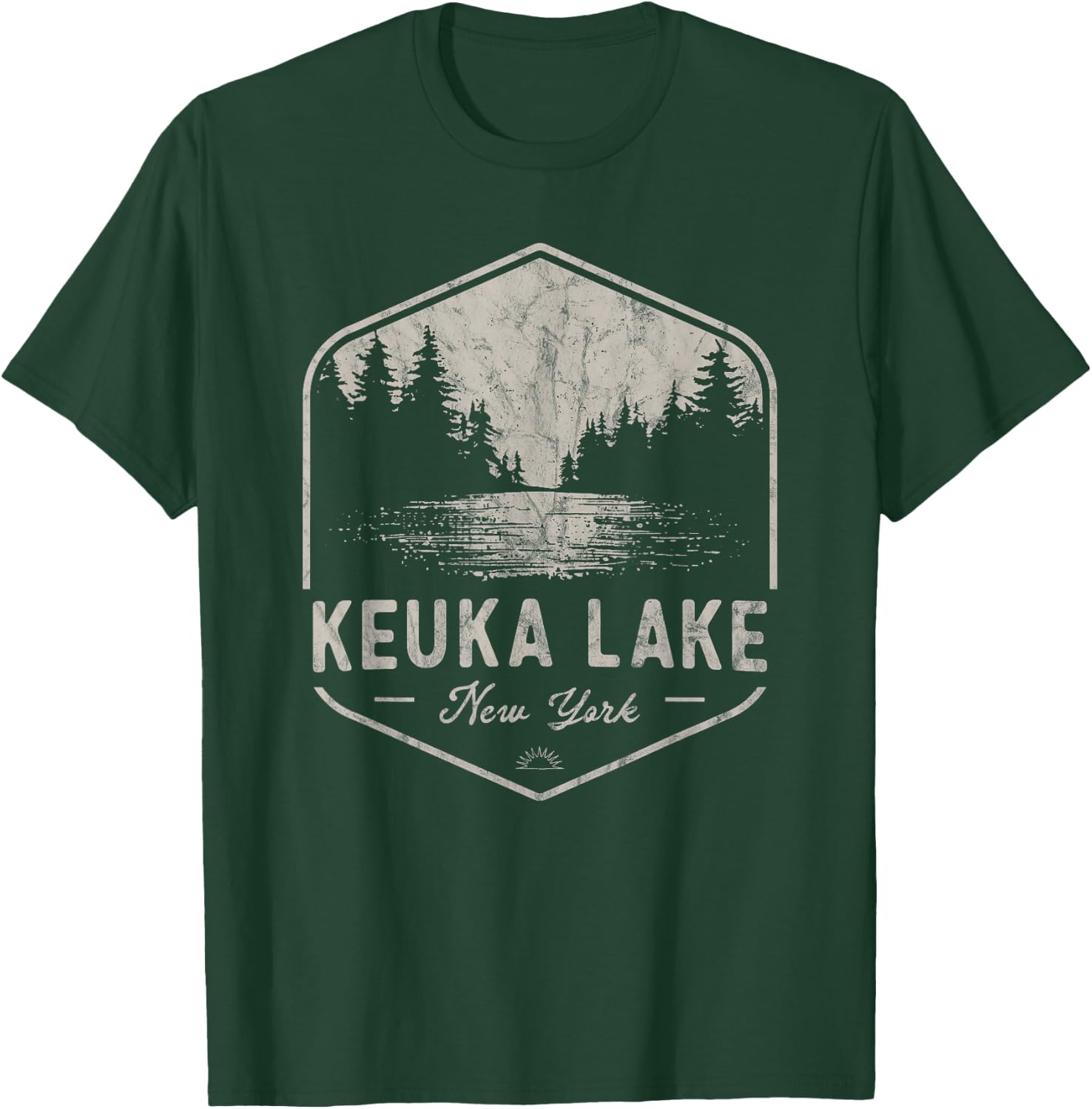 Keuka Lake New York Outdoors Vintage T-Shirt - T-Shirt | Forest