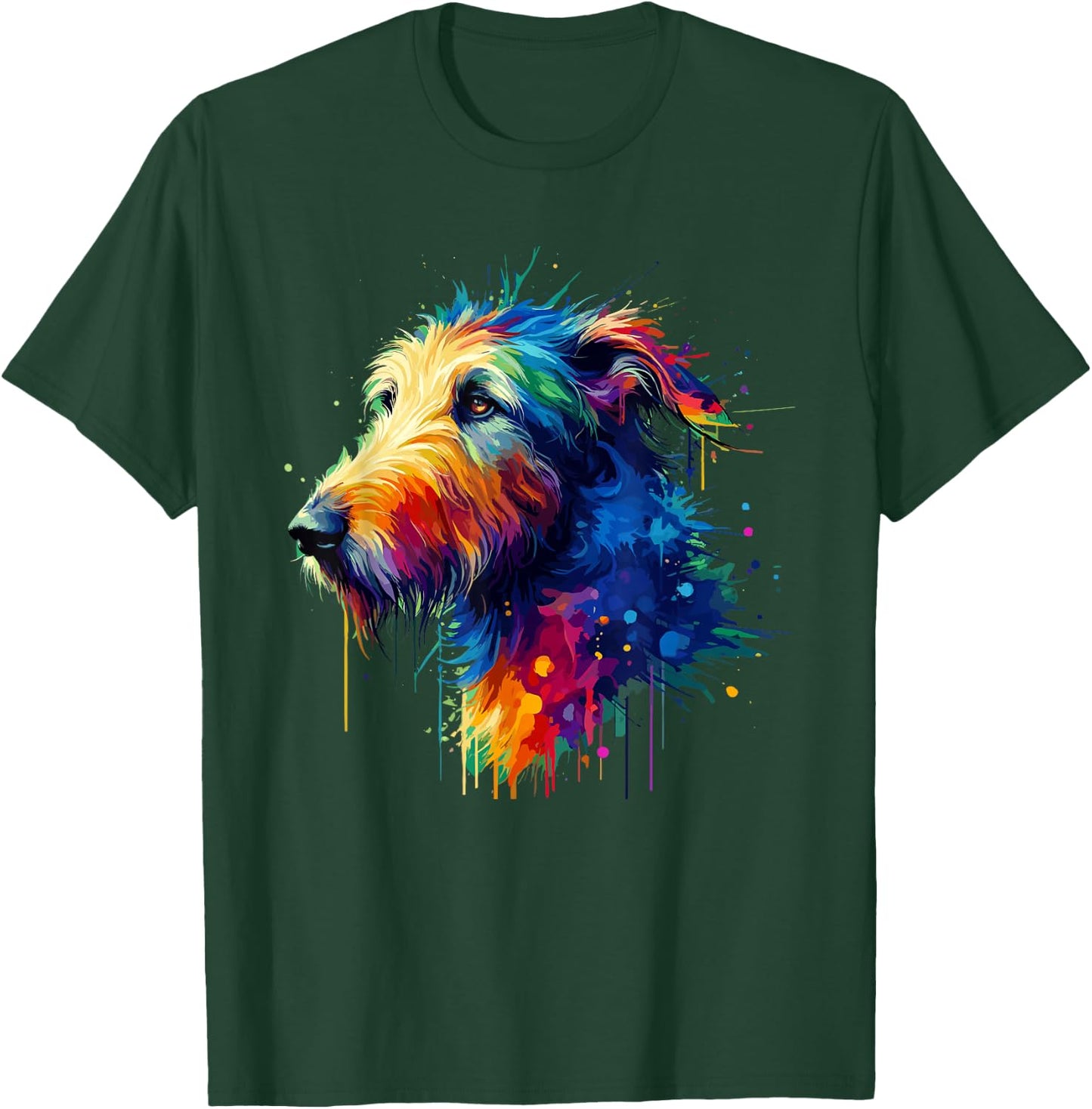 Colorful Splash Art Irish Wolfhound T-Shirt - T-Shirt | Forest