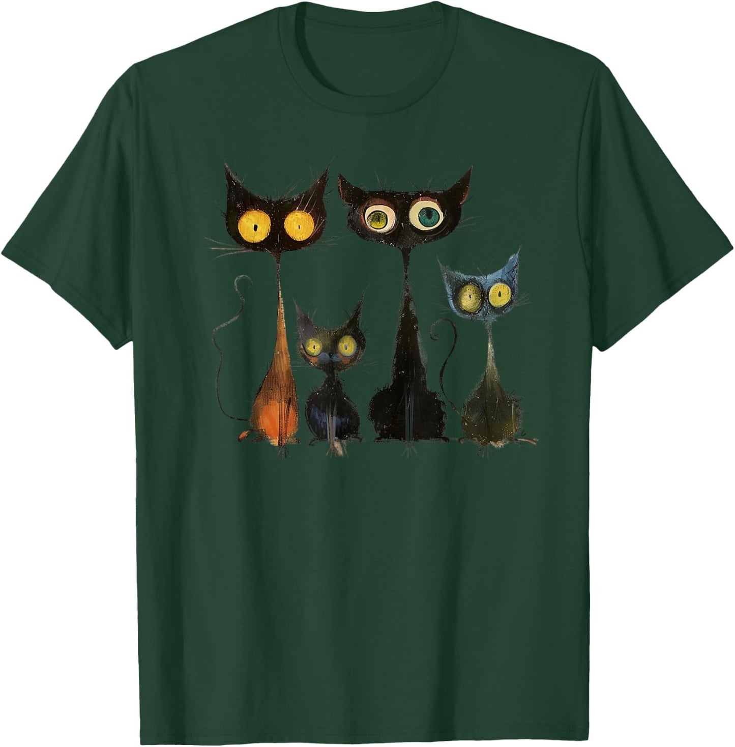 Whimsical Mid-Century Modern Look Cats 50& 60s Style T-Shirt - T-Shirt | Forest