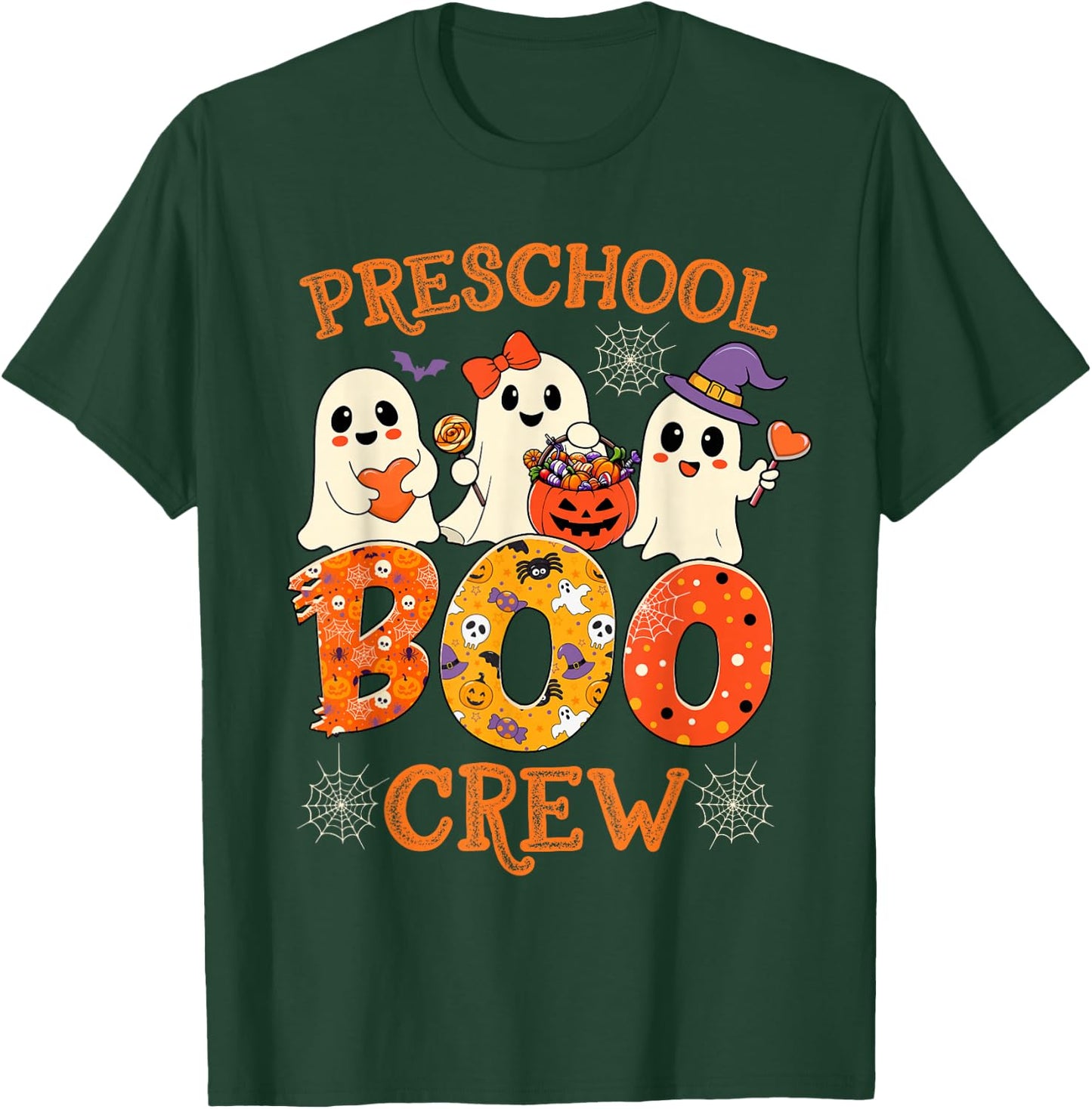 Preschool Boo Crew Funny Halloween Costume for Teacher Kids T-Shirt - T-Shirt | Forest